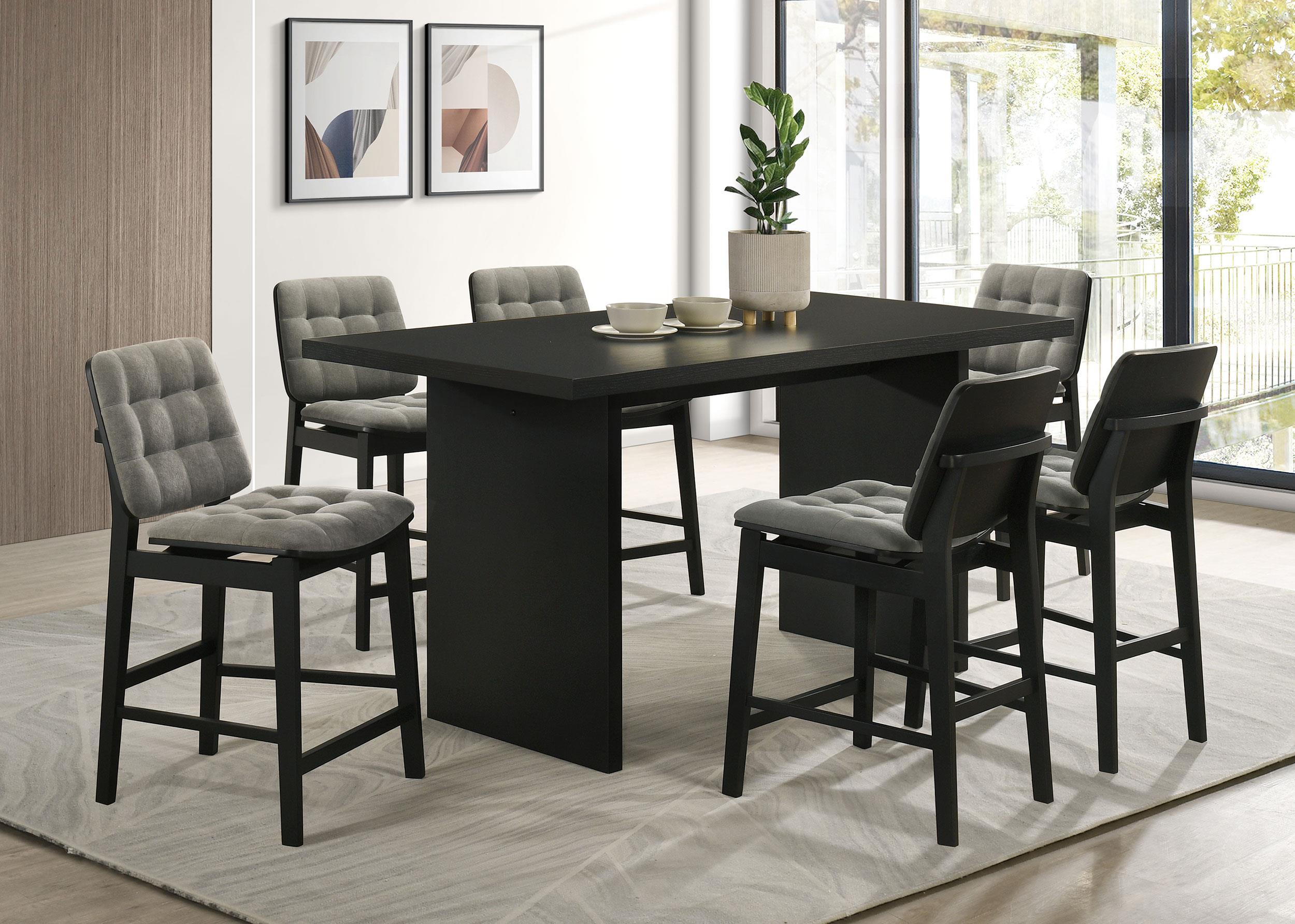 Redbridge Velvet Upholstered Counter Chair Grey and Black (Set of 2)-