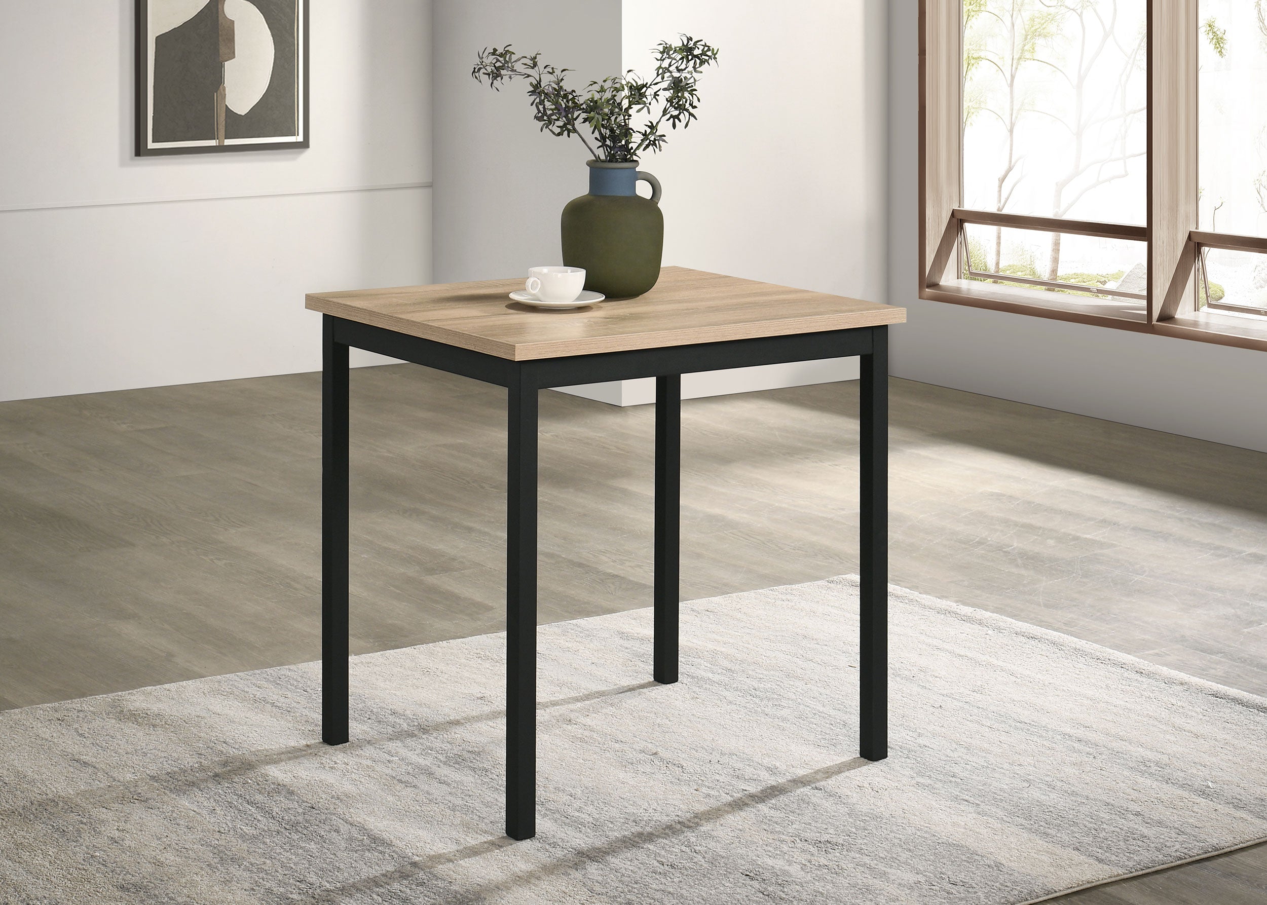 Garza Space Saving Rectangular Dining Table Greige Oak-