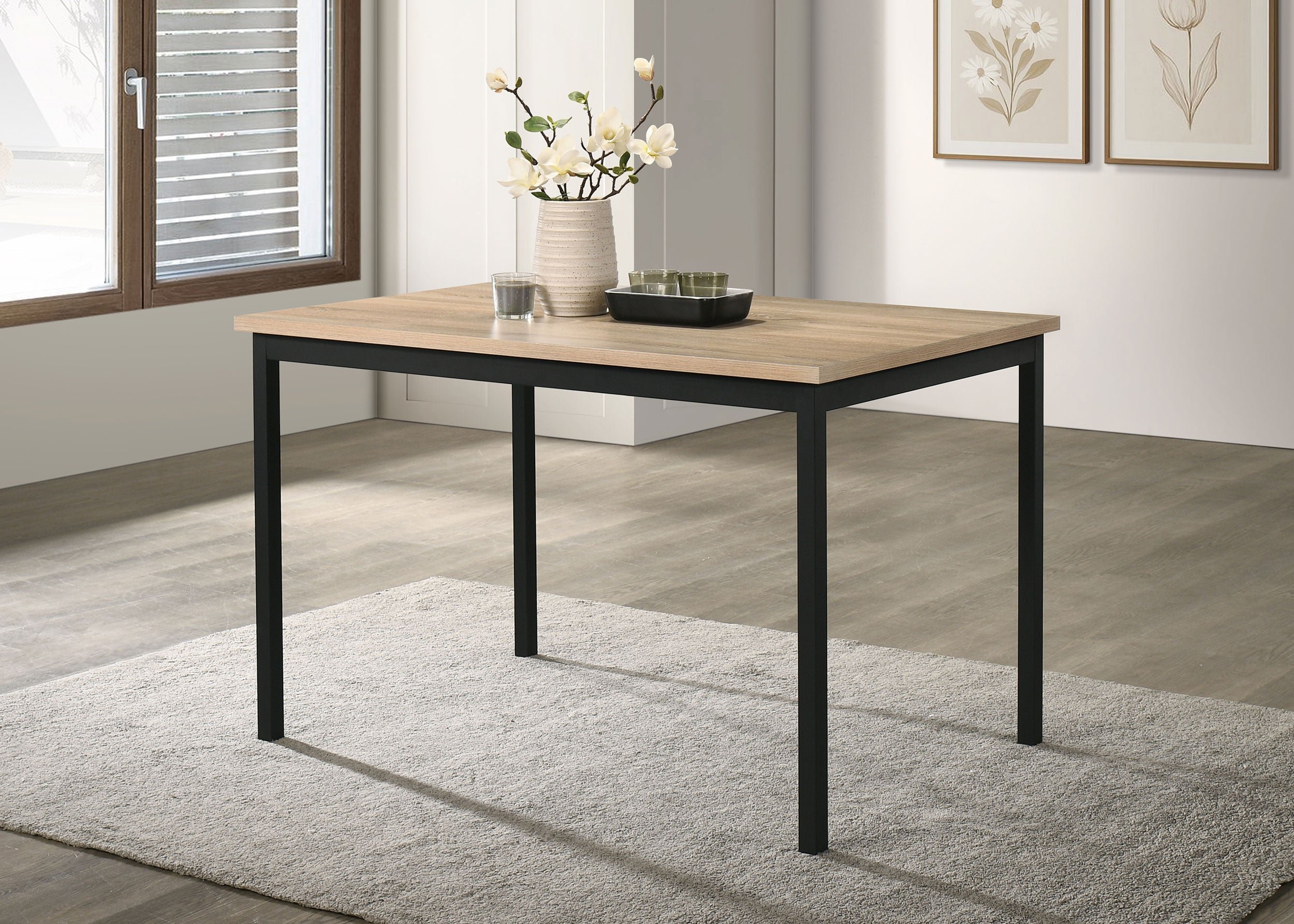 Garza Rectangular 48-inch Dining Table Greige Oak-