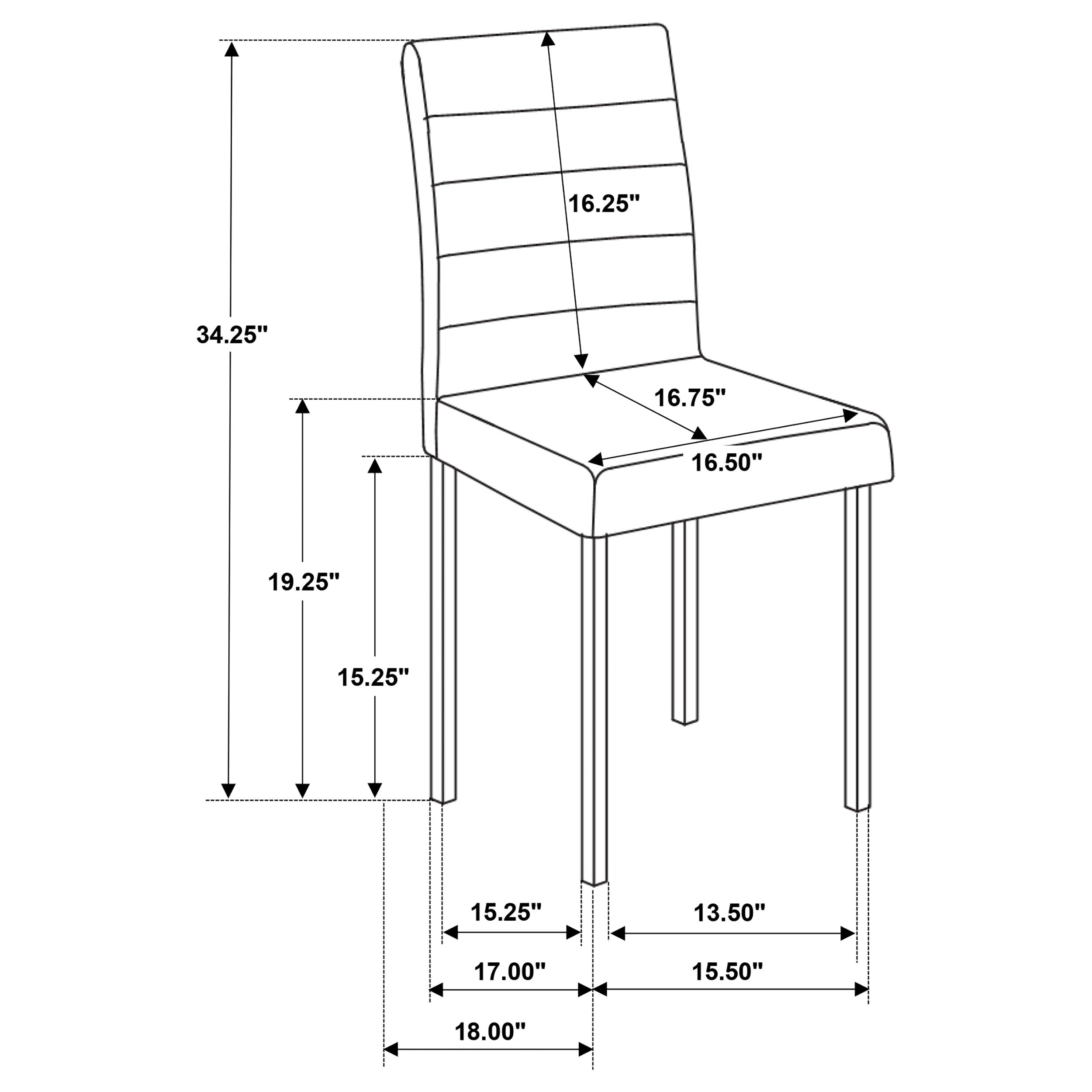Garza Upholstered Dining Side Chair Black (Set of 4)-