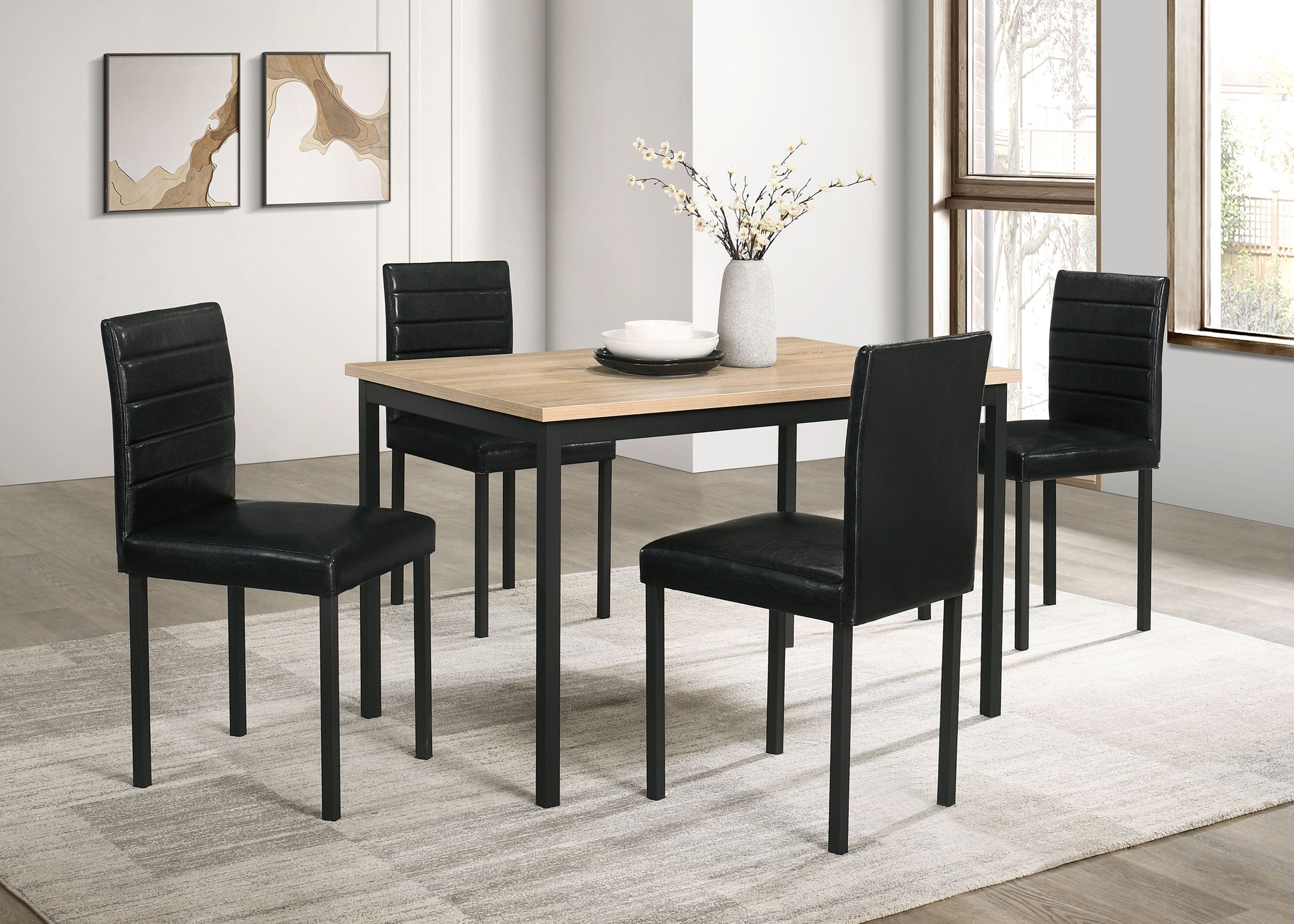 Garza Upholstered Dining Side Chair Black (Set of 4)-