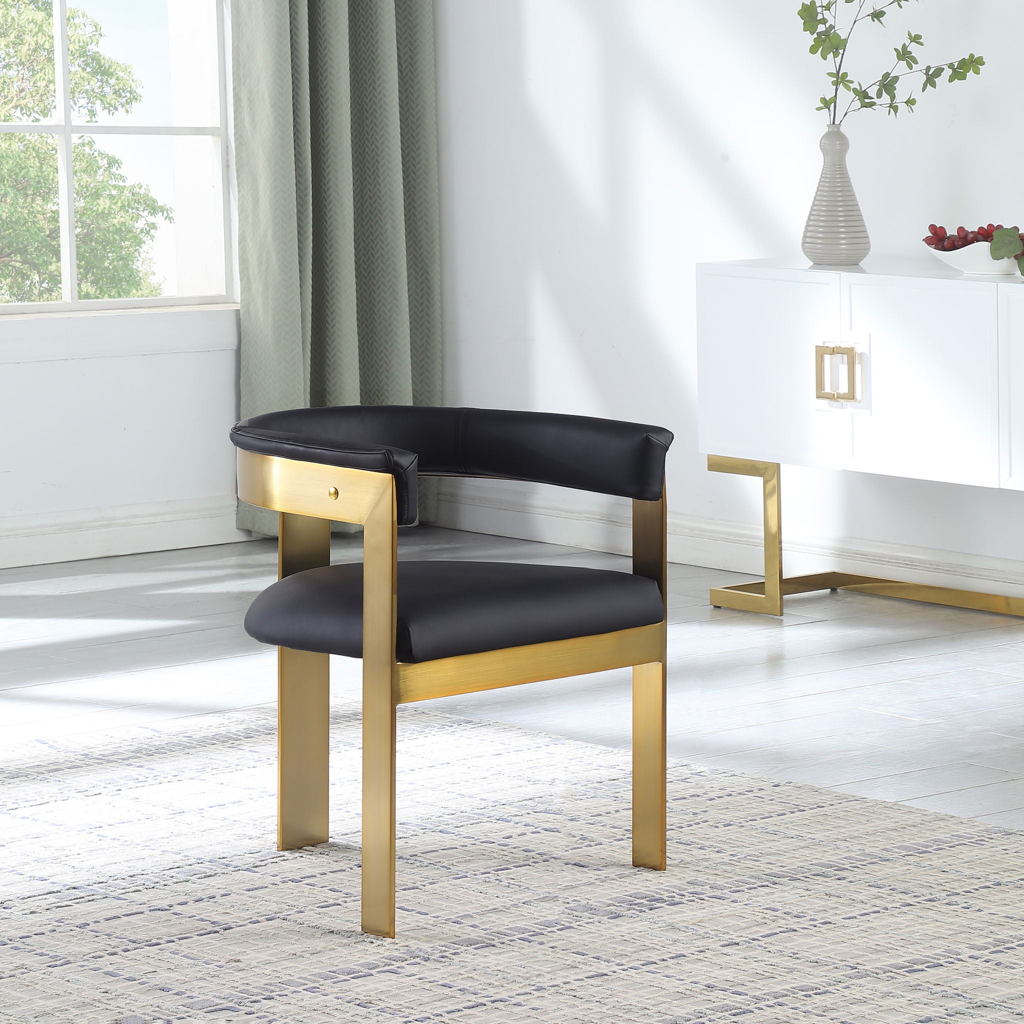 Romeo - Faux Leather Dining Chair With Gold Base (Set of 2)