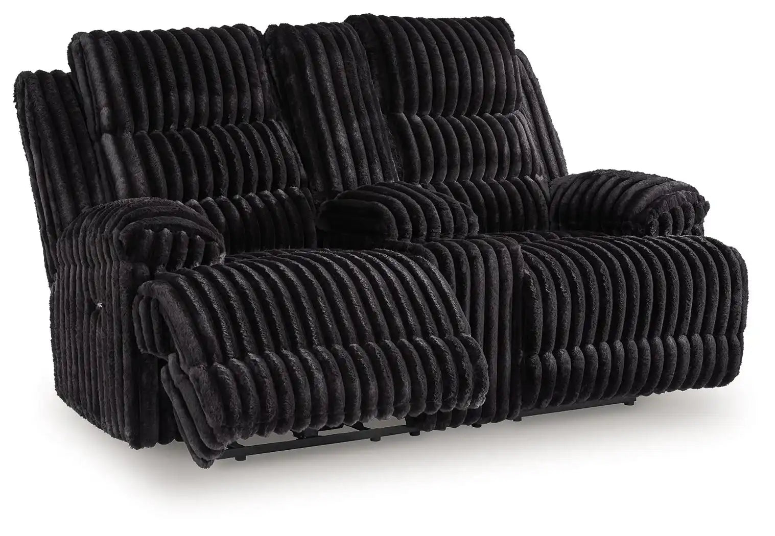 Rhine Falls - Onyx - Double Reclining Power Loveseat With Console