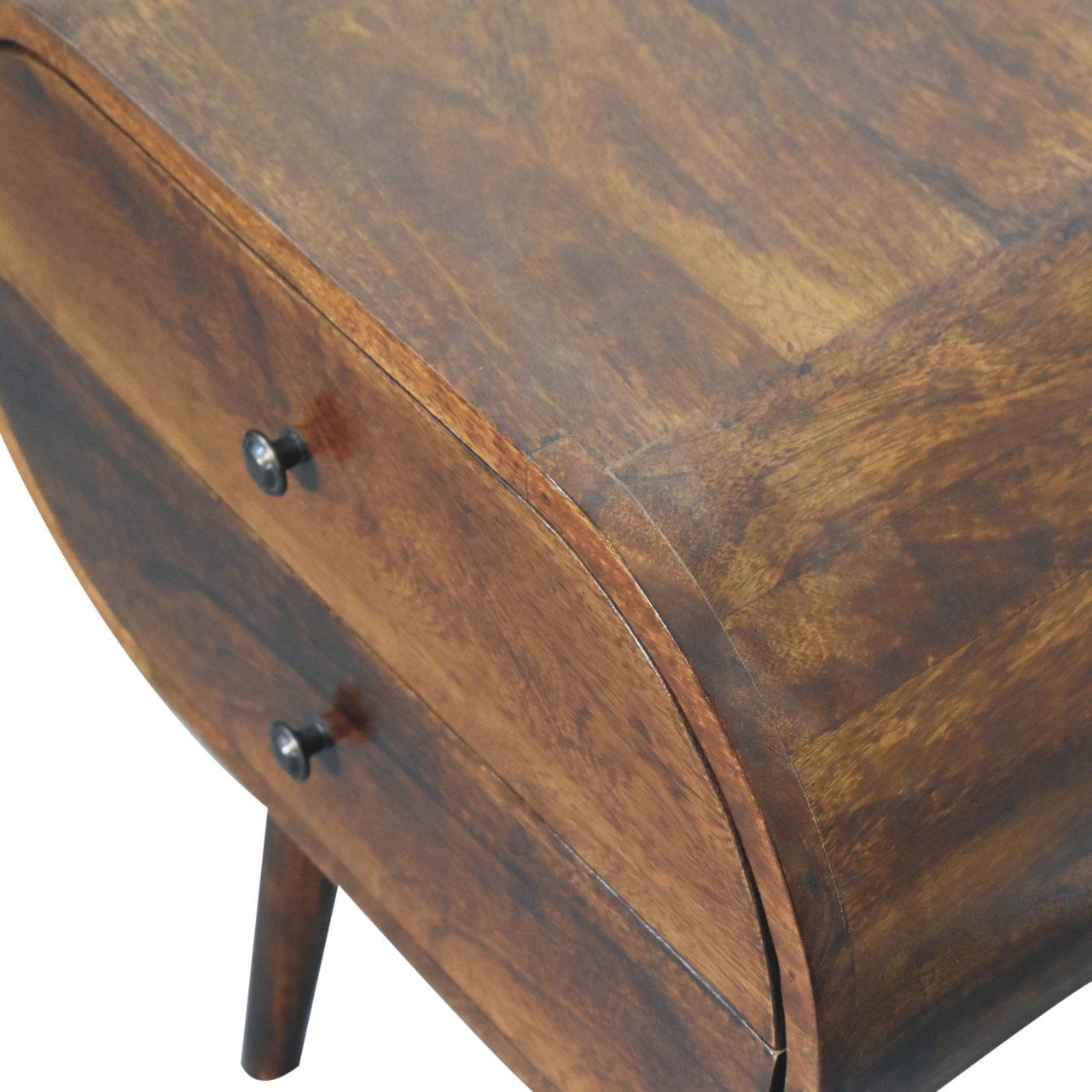 Large Chestnut Circular Bedside - Best Buy Furniture