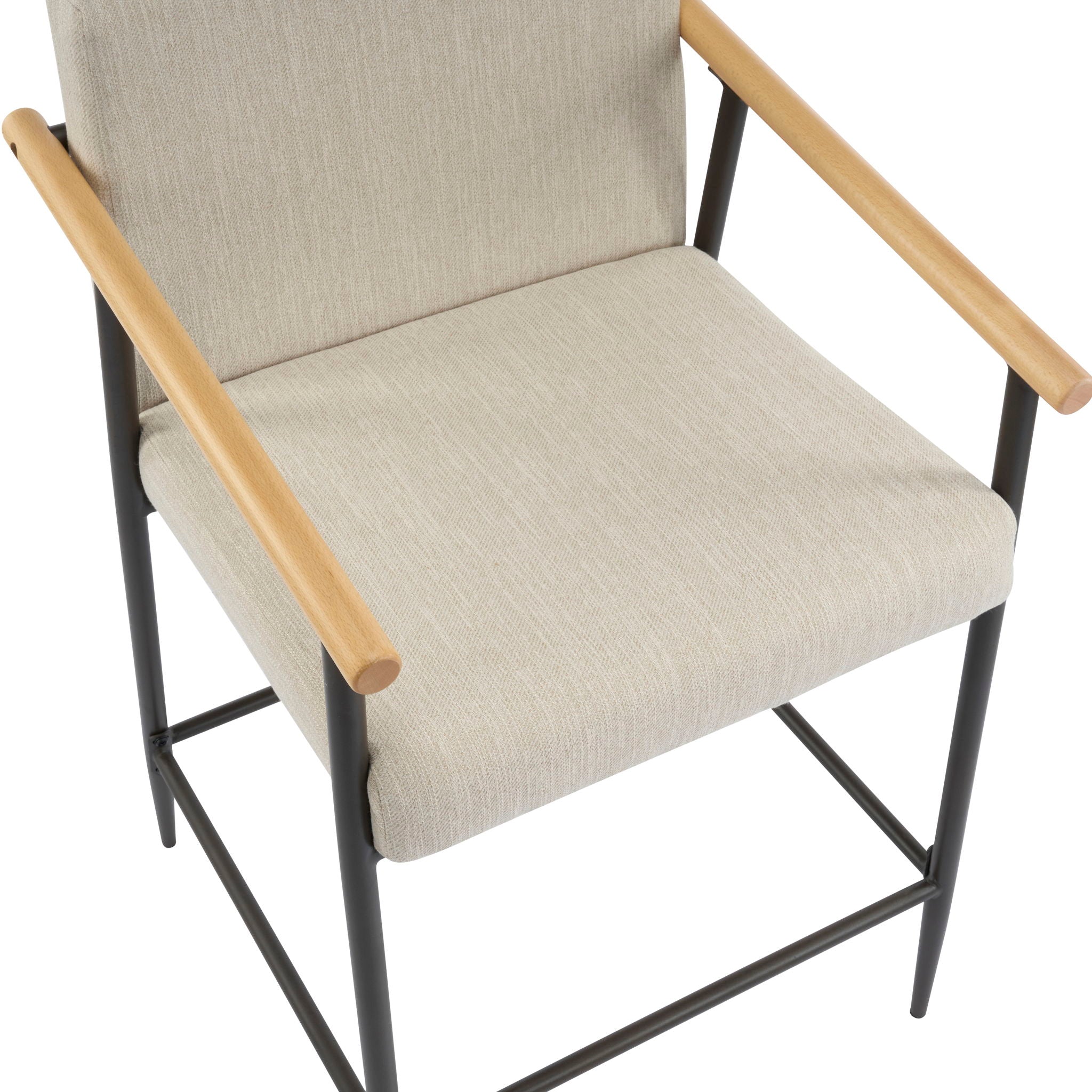 Mid Century Modern Counter Stool Set With Iron Frame