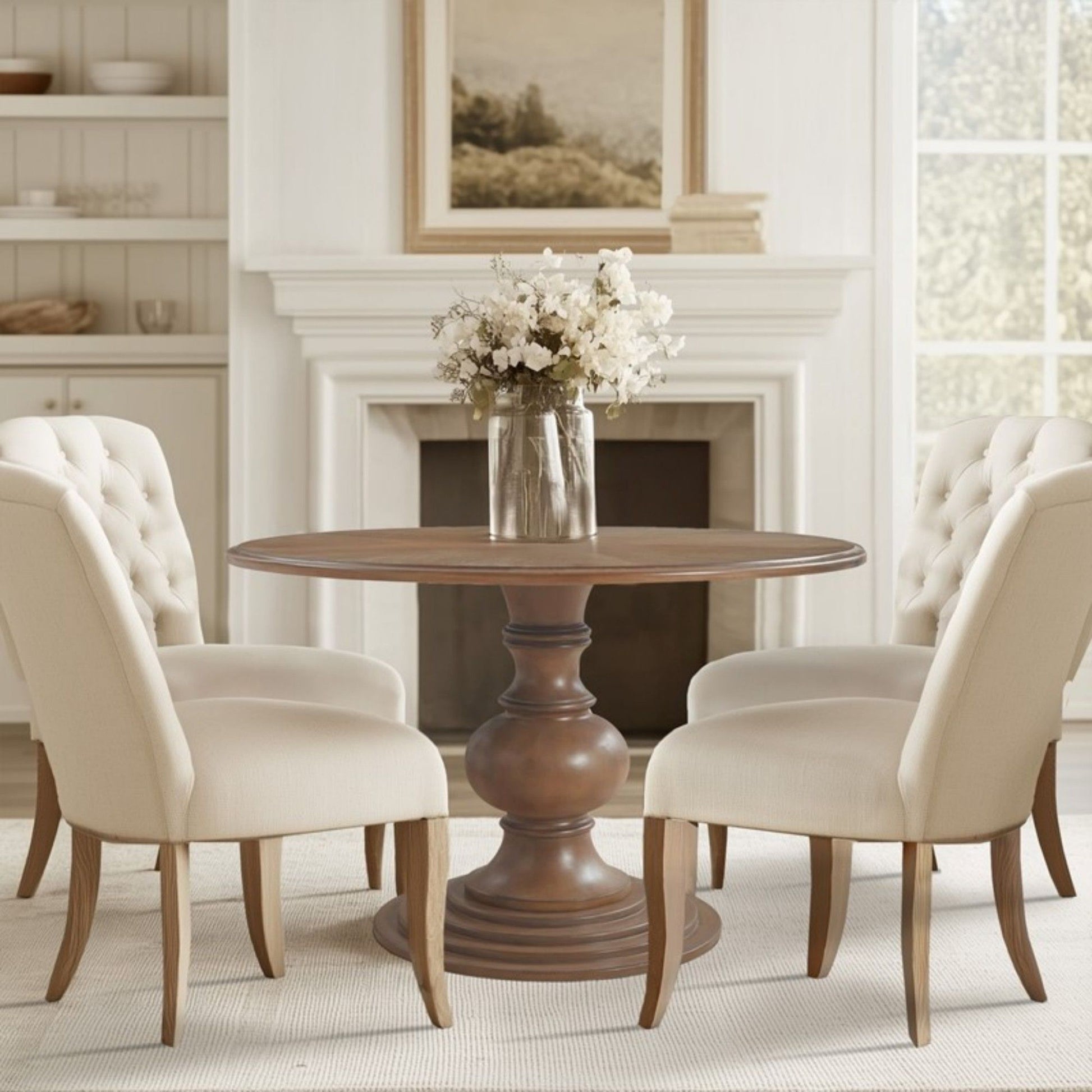 Round Pedestal Dining Table - Walnut - Best Buy Furniture