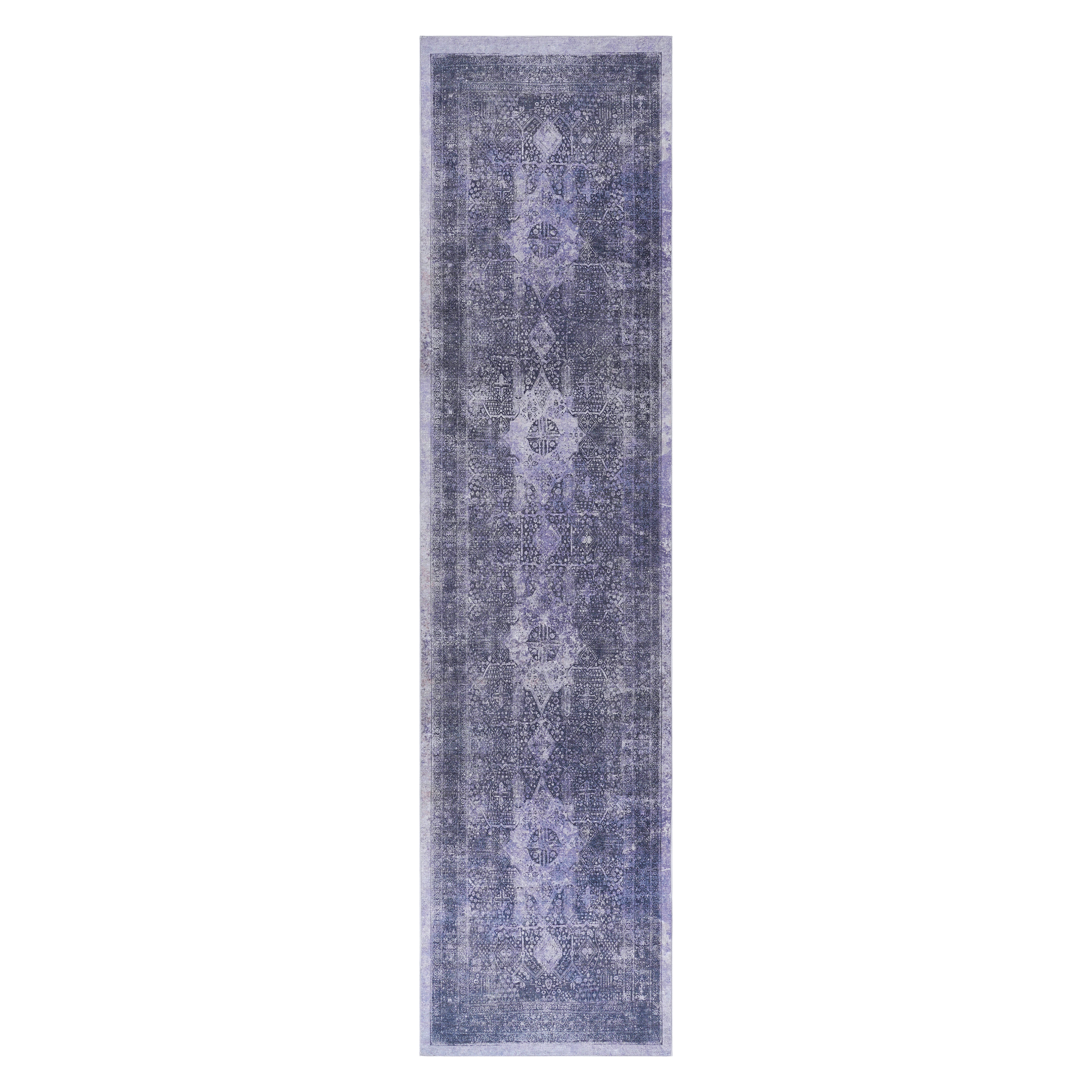 Area rug, washable rug, low-pile, non-slip, non-shedding, foldable, kid & pet friendly - area rugs for living room, bedroom, kitchen, dining room rug - perfect gifts, (anthracite, 2'6'' x 10')