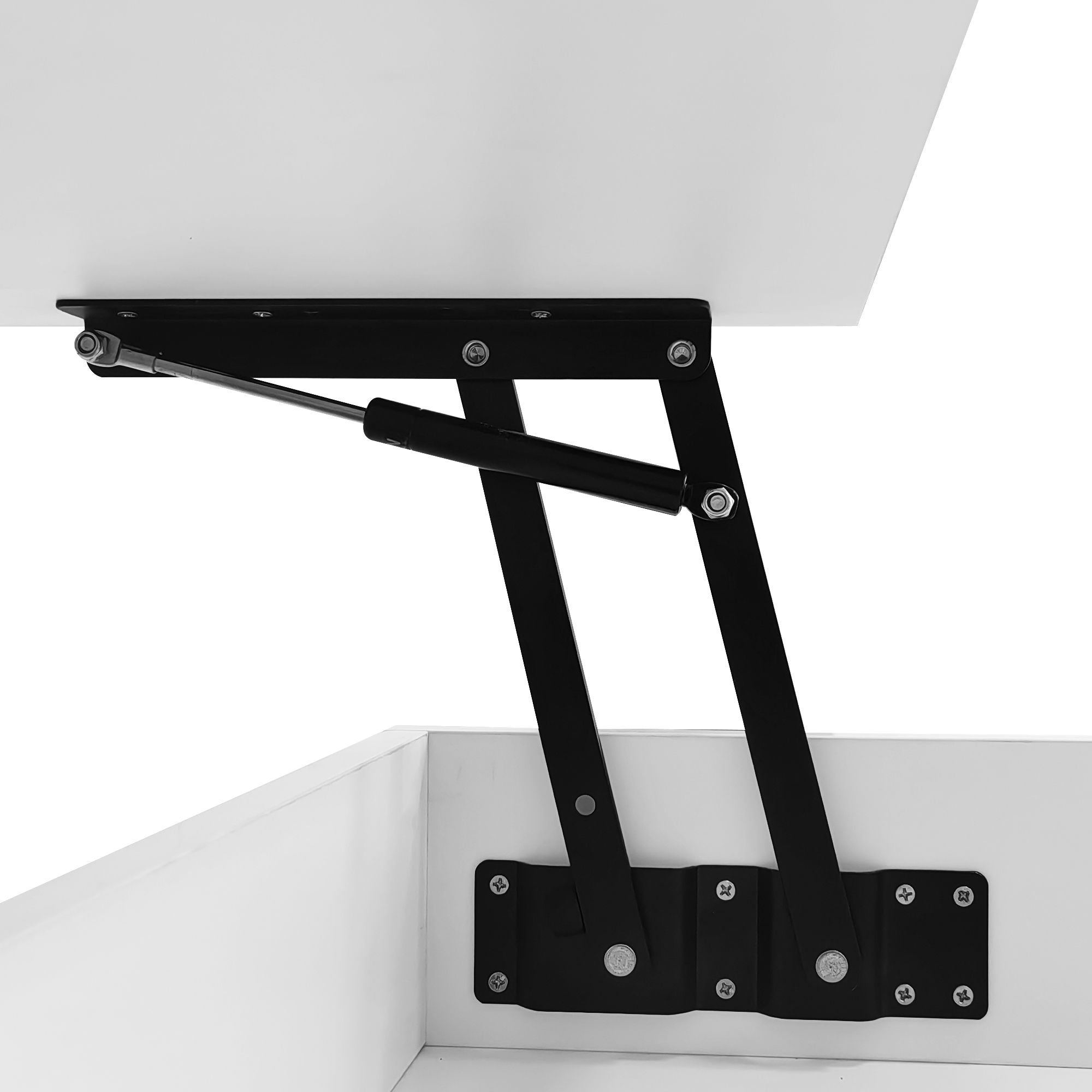 Lift Top Coffee Table With 2 Drawers, Hidden Space And LED Lights For Living Room
