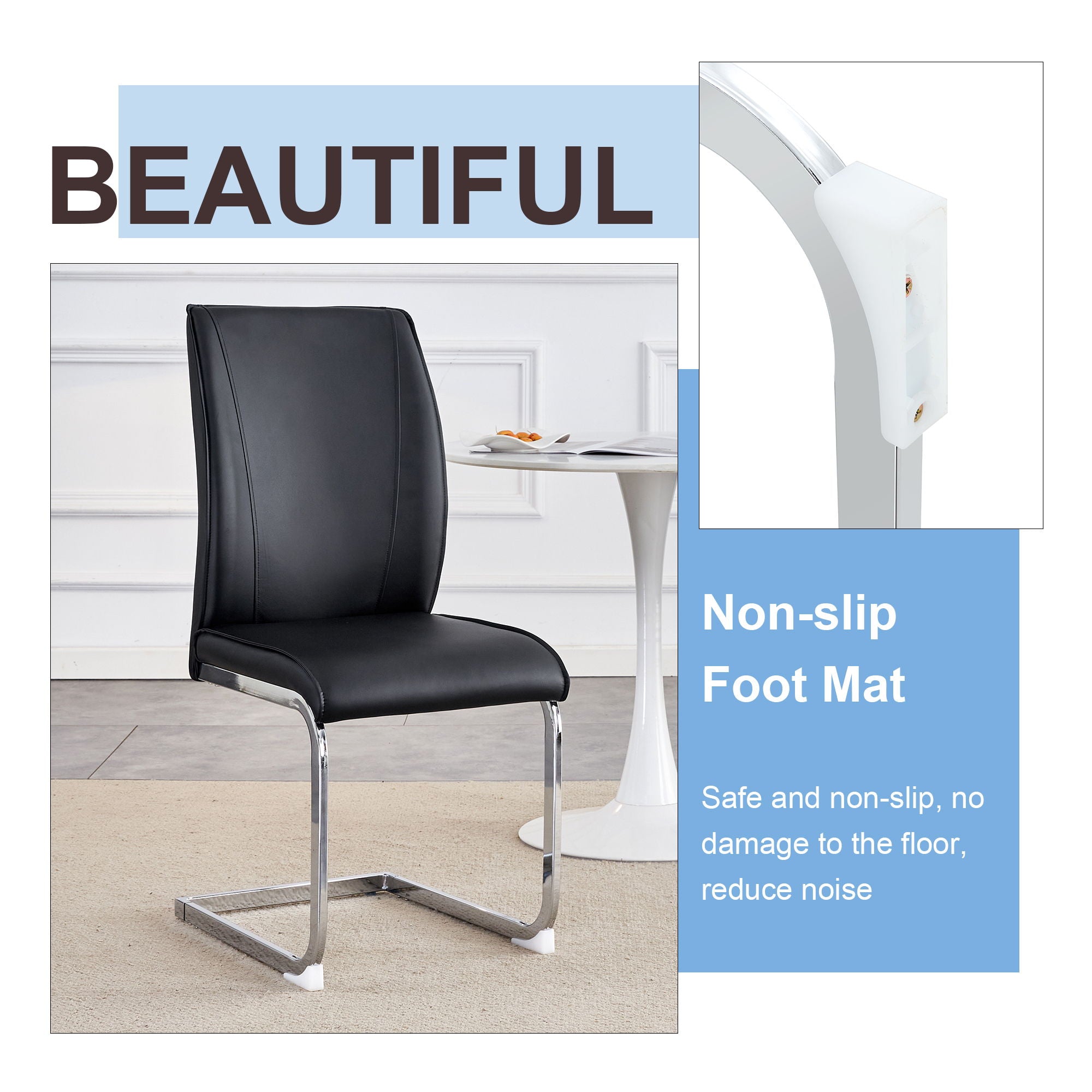 Luxury Simple Arch High Resilience Dining Chair With Arched Leg