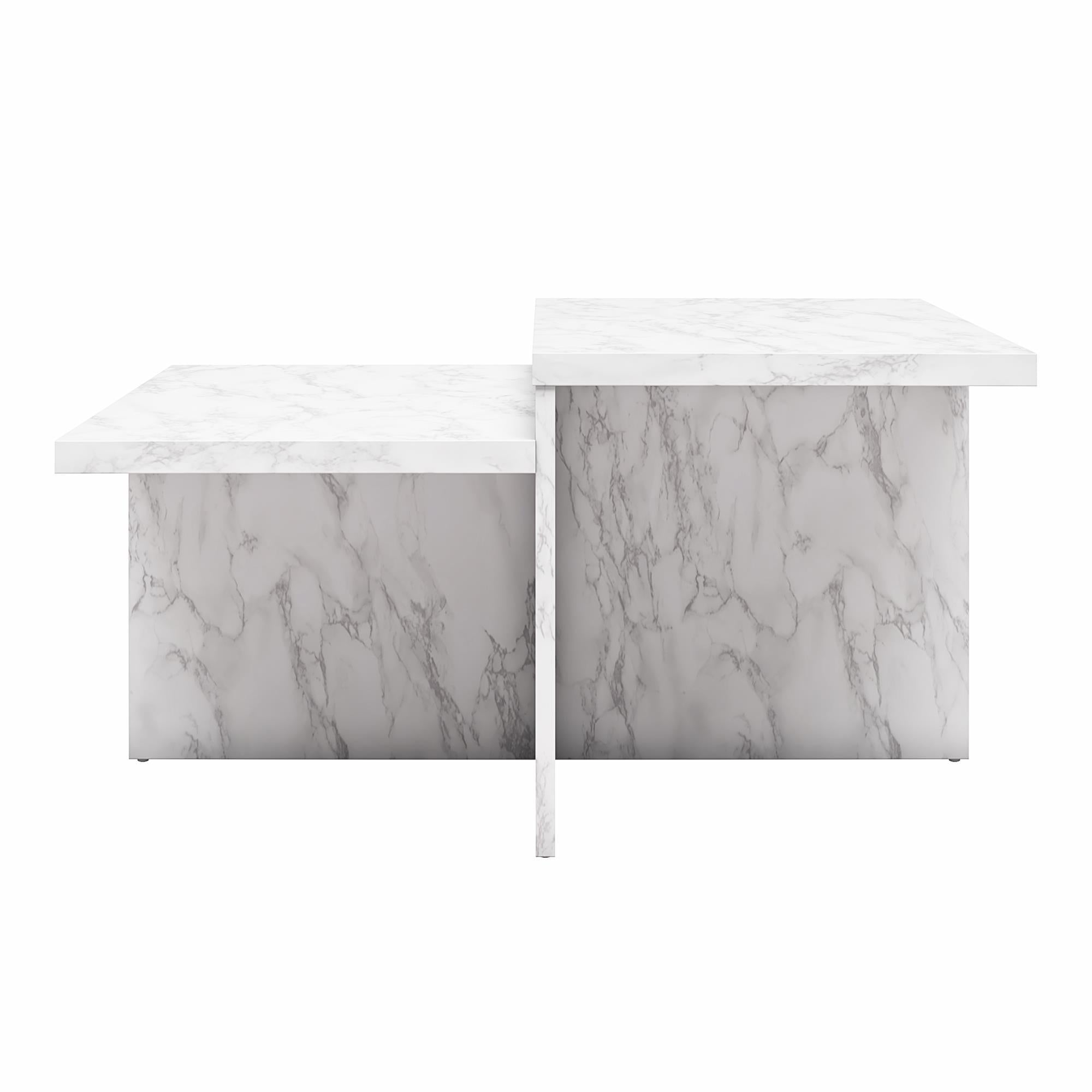 Brielle - 2 Tiered Coffee Table - White Marble
