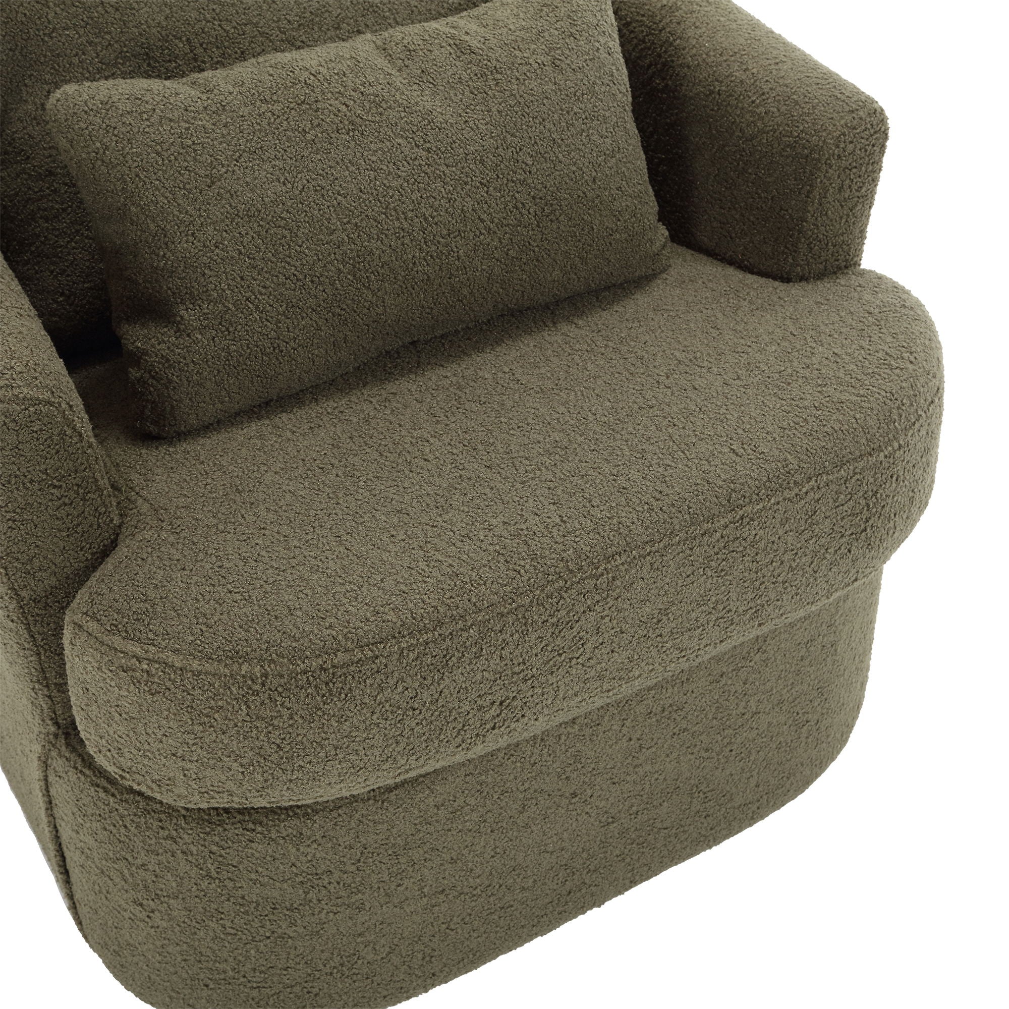 Modern Barrel Comfy Round Accent Sofa Chair, 360 Degree Swivel