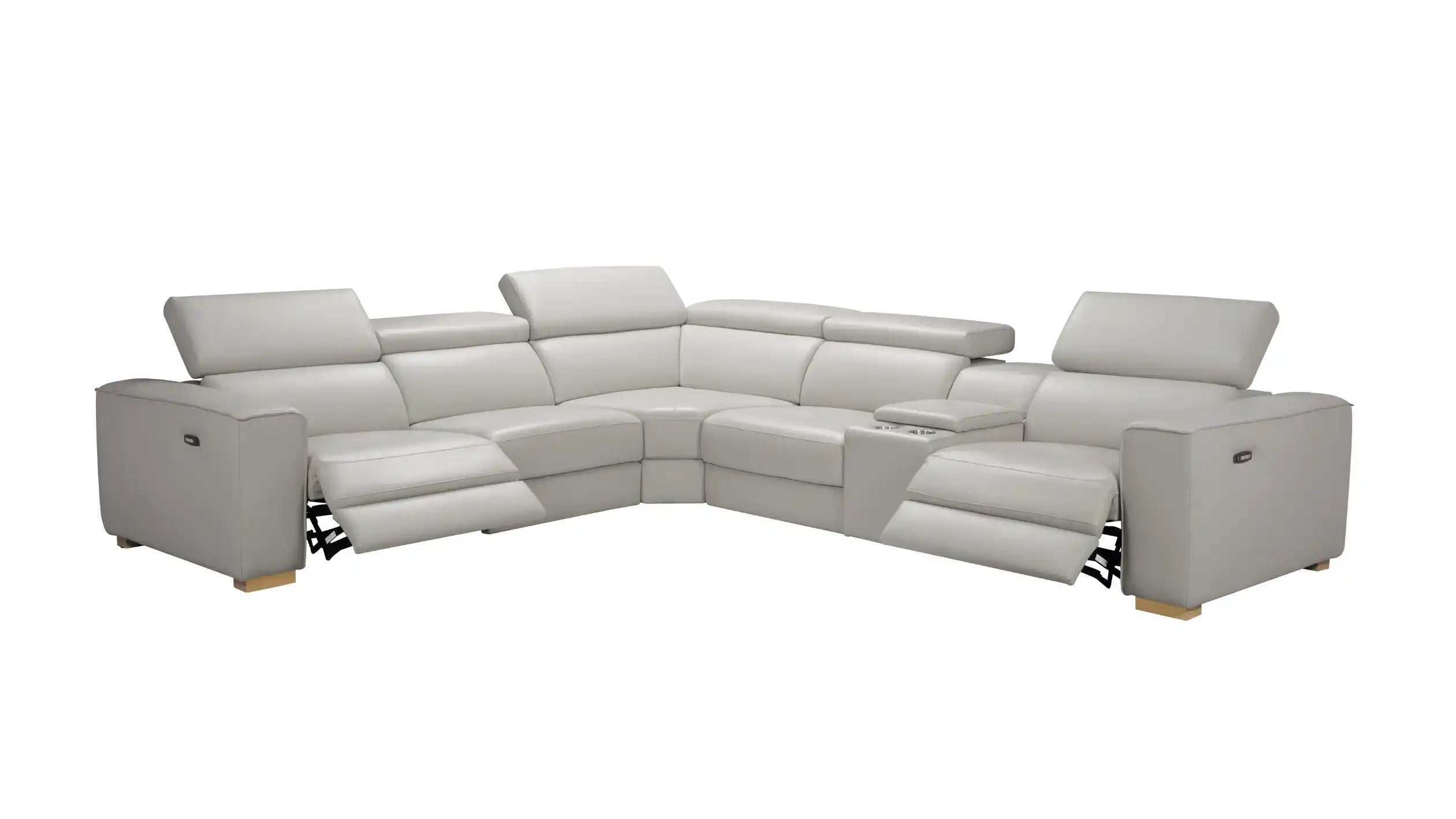 Salvador Grey 6Pc Motion Sectional | Modern Leather Sectional