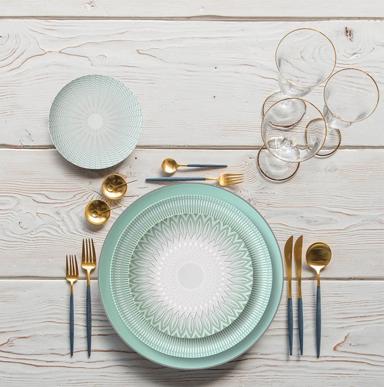 Verte 16-Piece Fine China Plate Set Serves 4