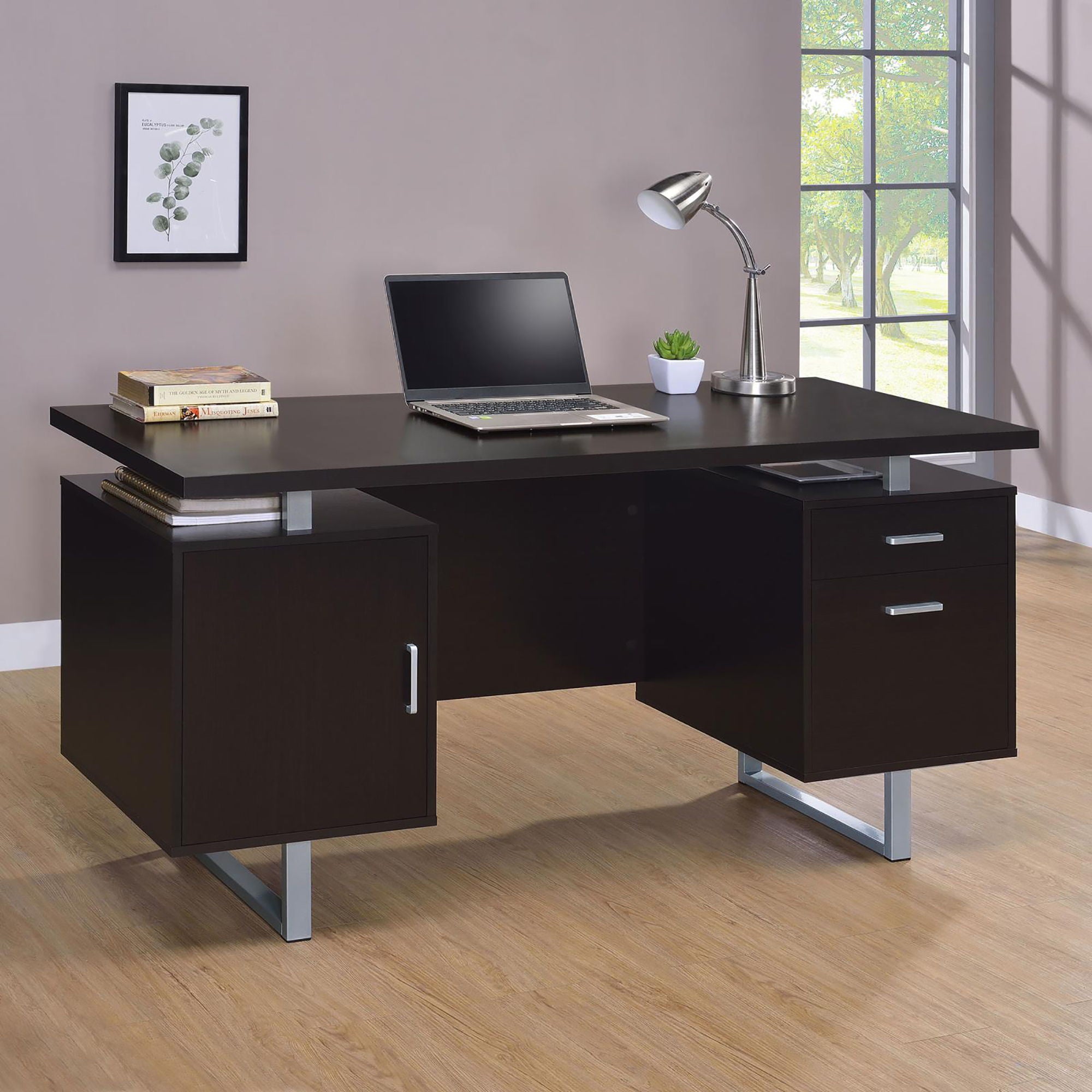 2 Drawer Floating Top Office Desk