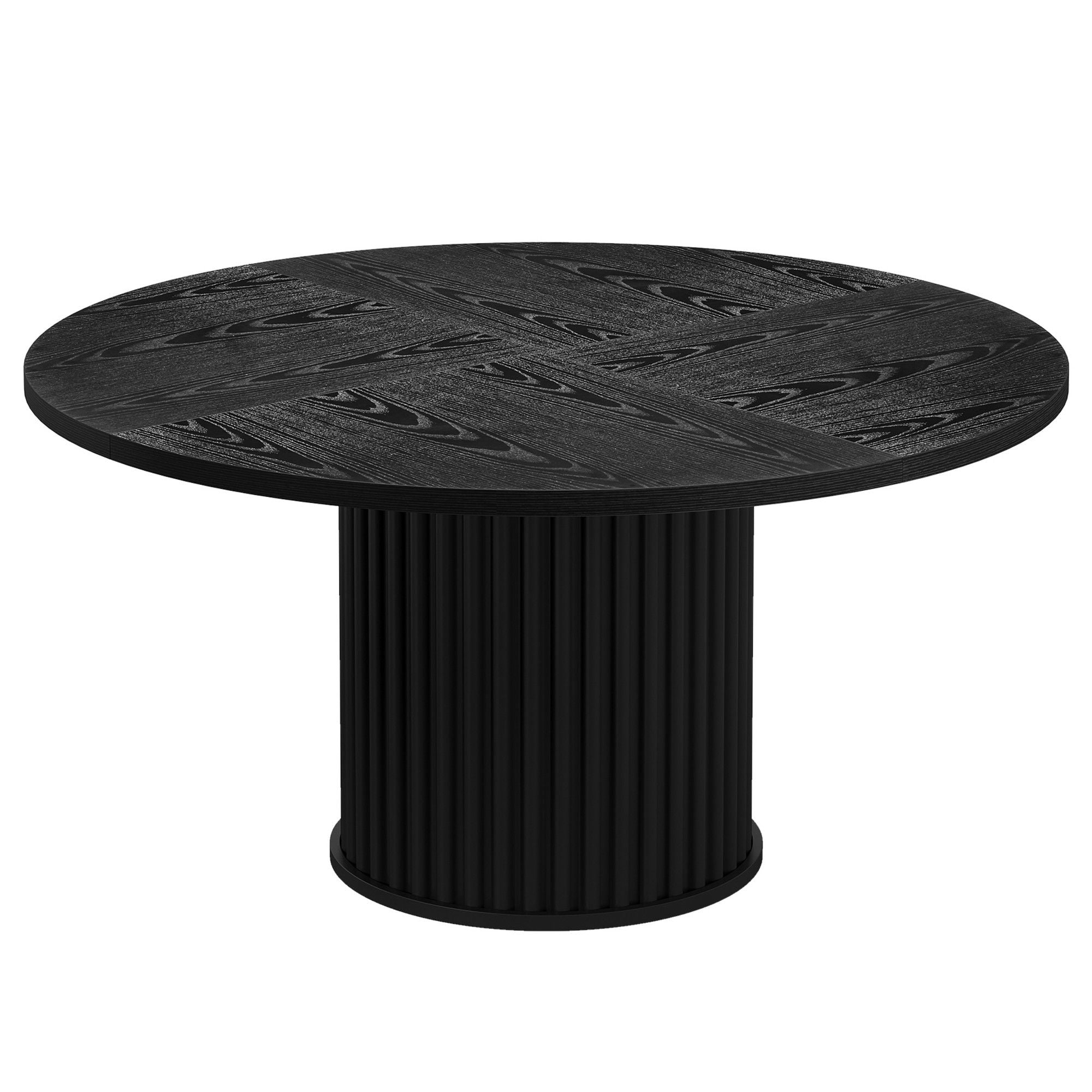 Fluted Round Dining Table - Black