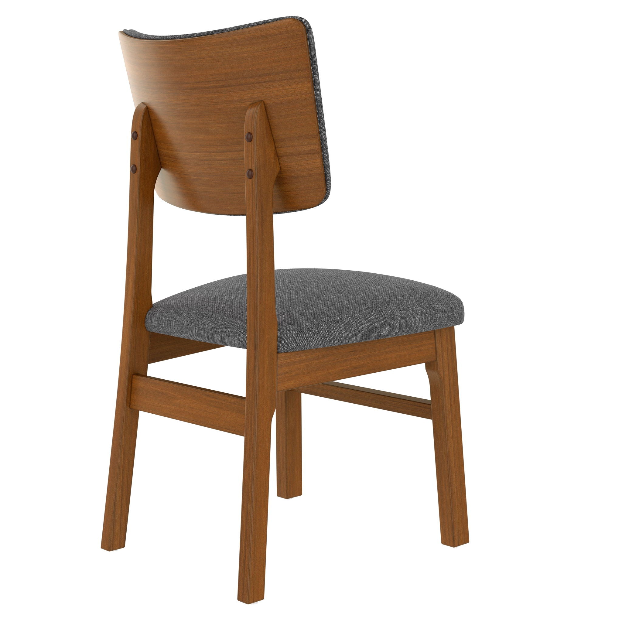 Dining Chairs (Set of 4), Wooden Dining Chair Armless, Mid Century Modern Upholstered Seat Cushion Dining Room Chair For Home Kitchen Dining Room Restaurant - Brown / Gray