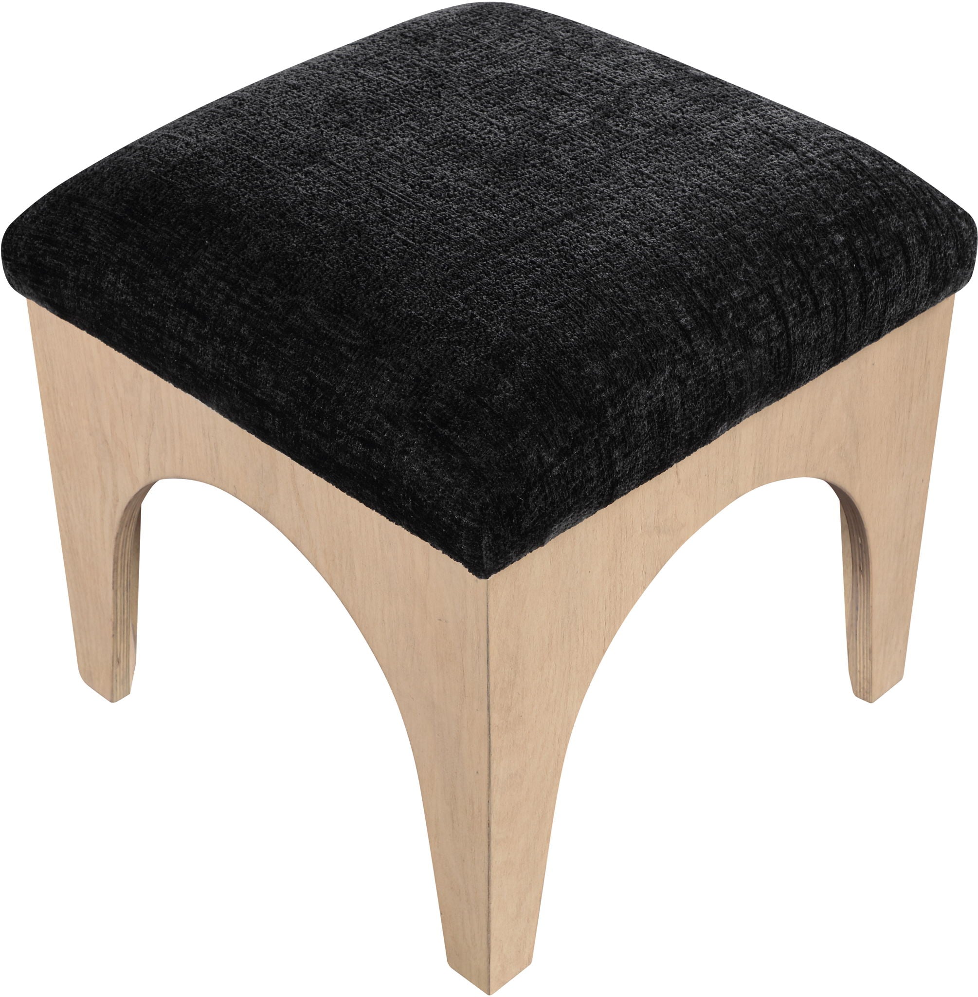 Lawson - Chenille Fabric Ottoman - Natural Base