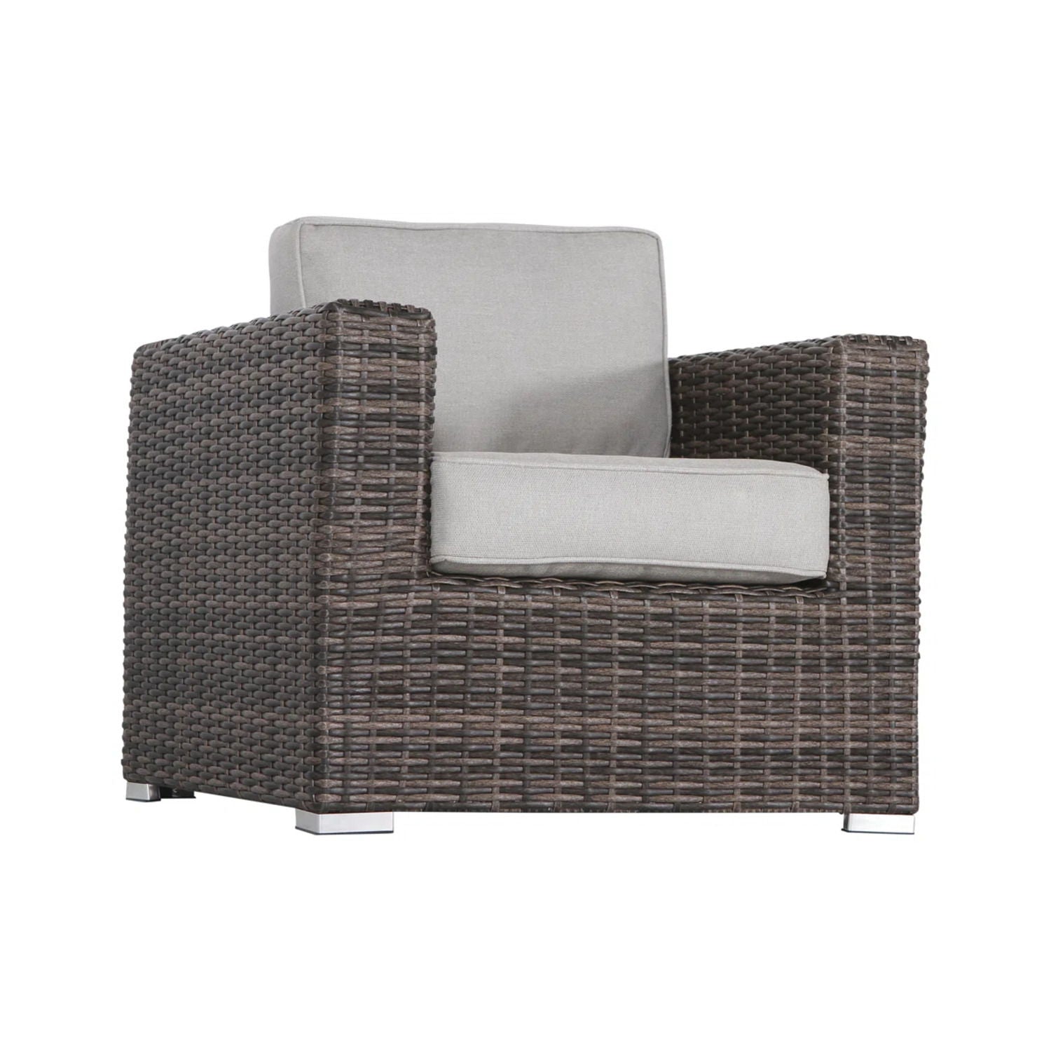 3 Piece Rattan Patio Sofa Set With Comfortable Cushions