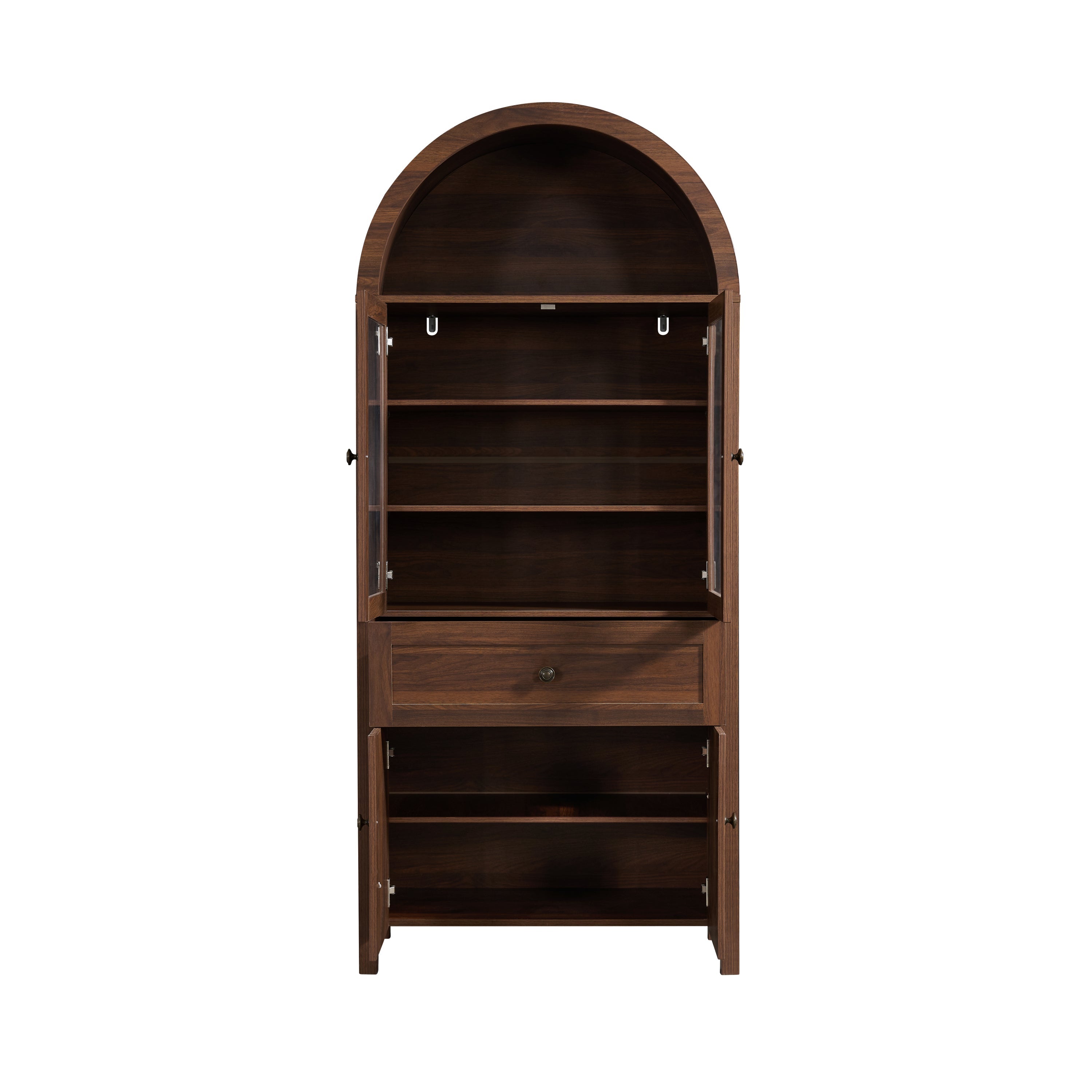 Dome Walnut Cabinet with Large Storage Space