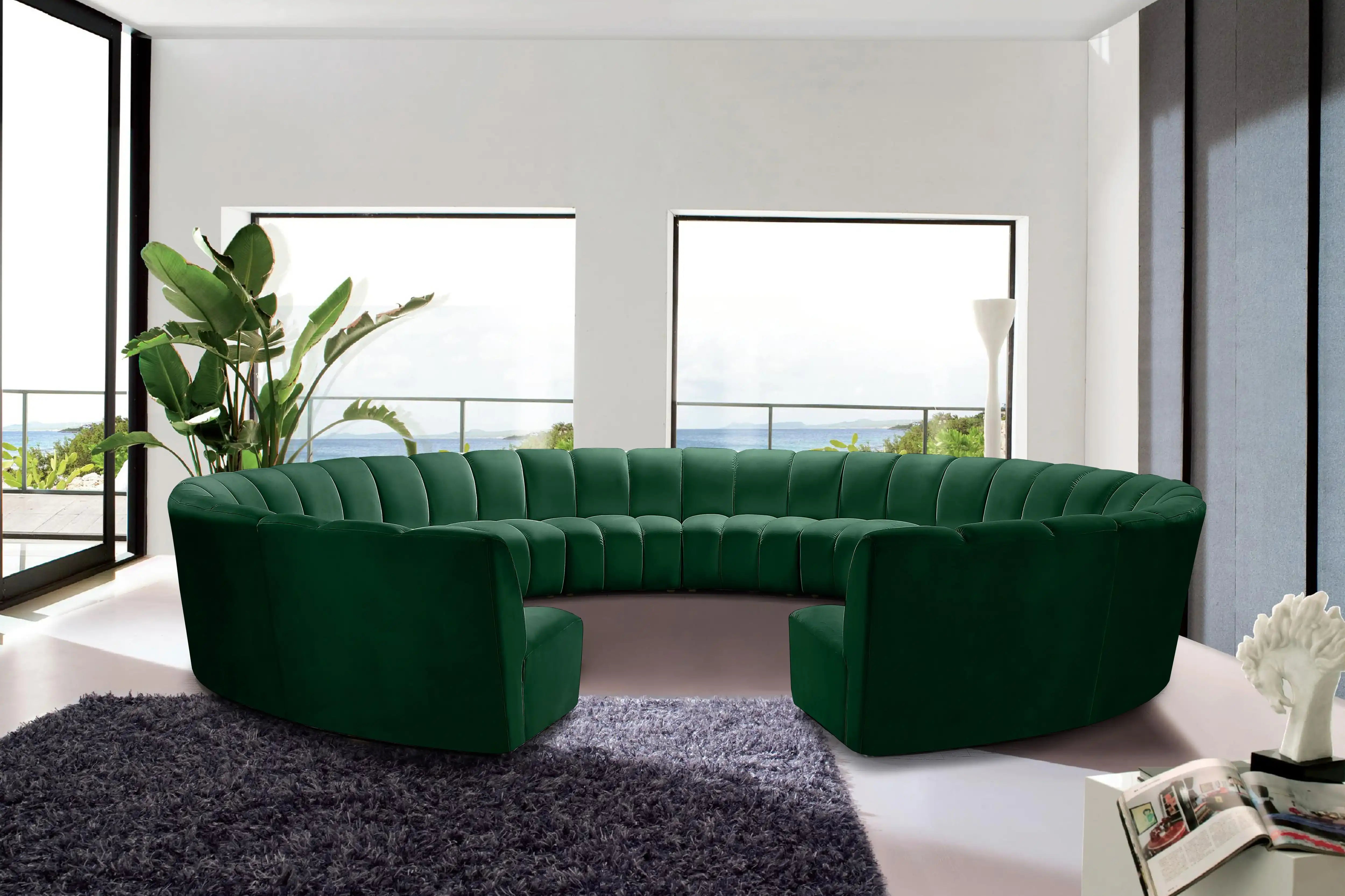 Infinity - 12 Piece Velvet Modular Sectional