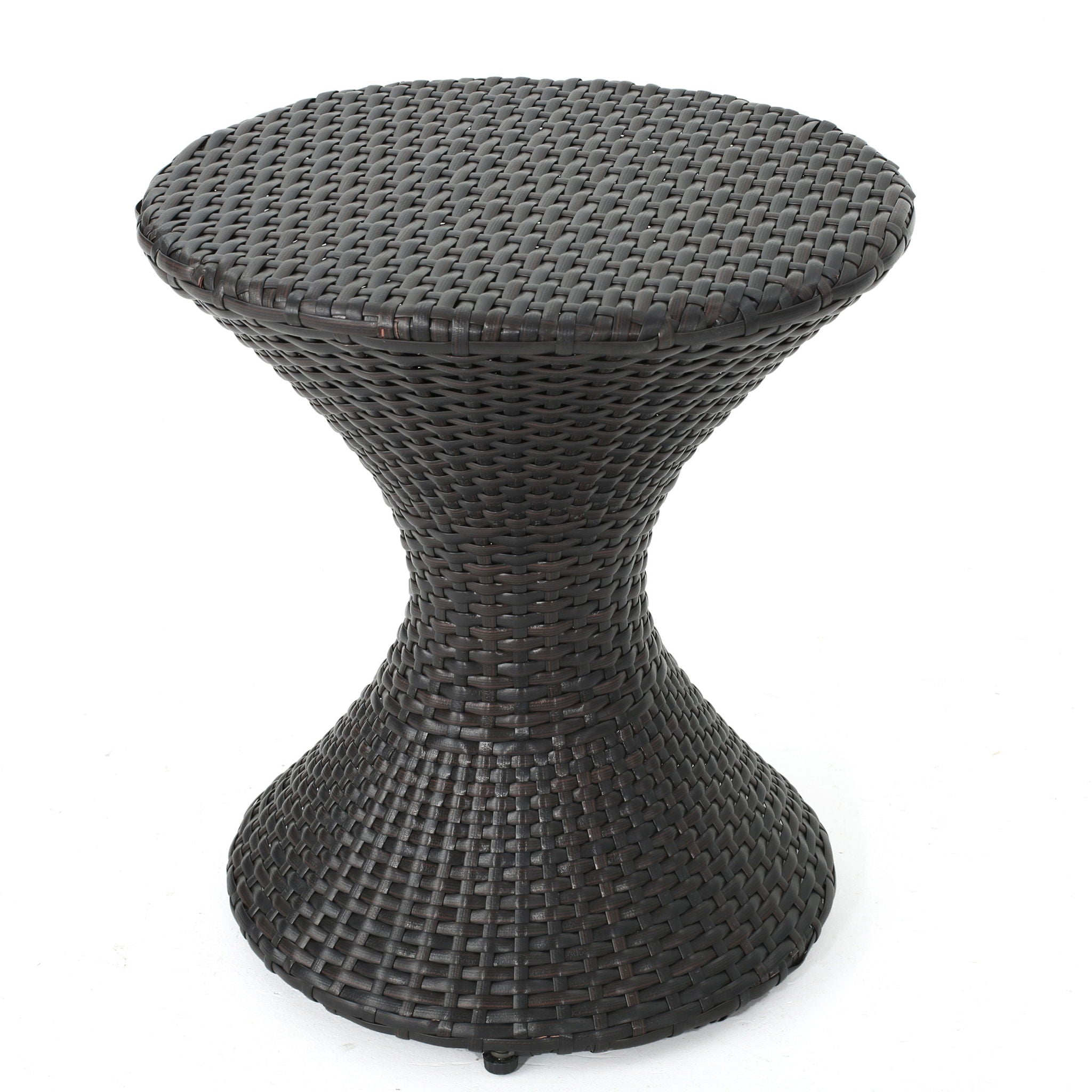 Highest Quality Wicker Hourglass Shaped Side Table - Brown Multi