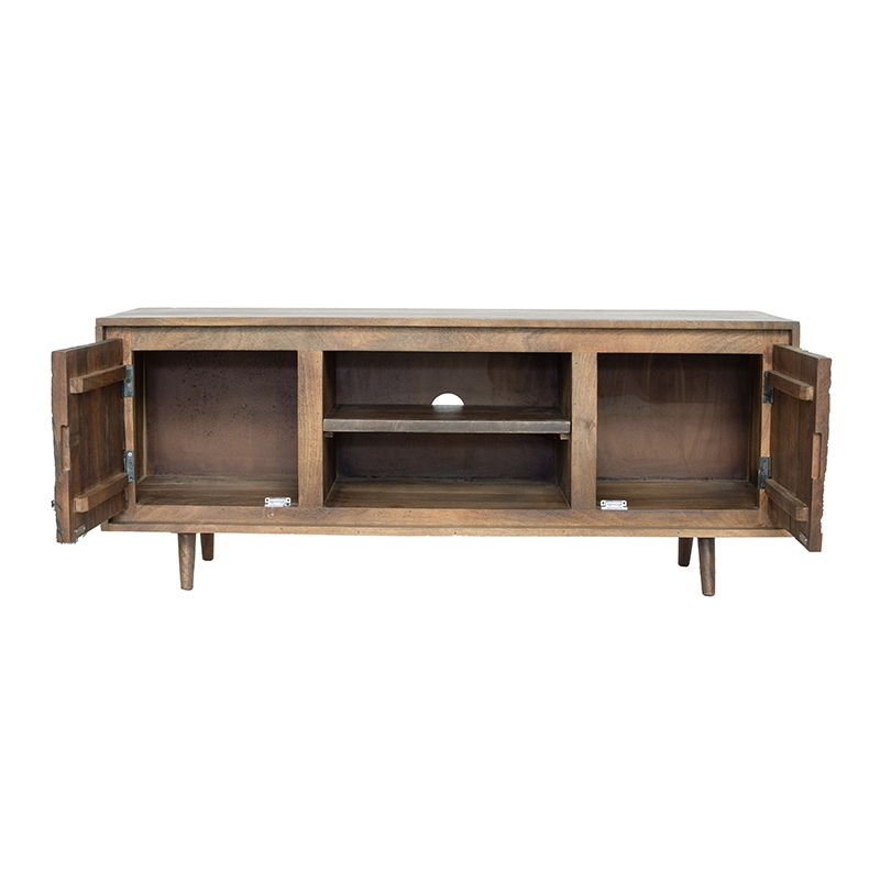 TV Cabinet With Recycle Wood 2 Door - Brown - Best Buy Furniture