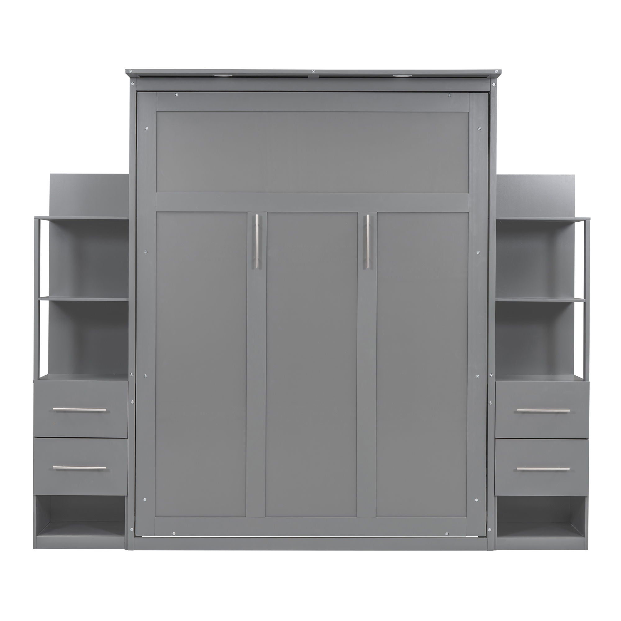 Murphy Wall Bed With Shelves, Drawers And LED Lights