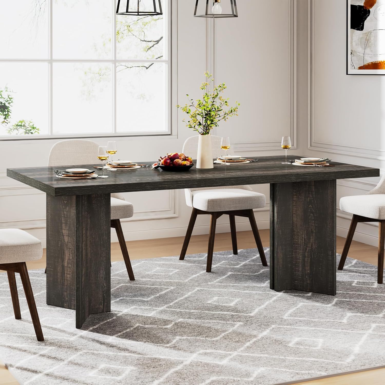 Dining Table For 4 - 6 People, Kitchen Table With Thick Top