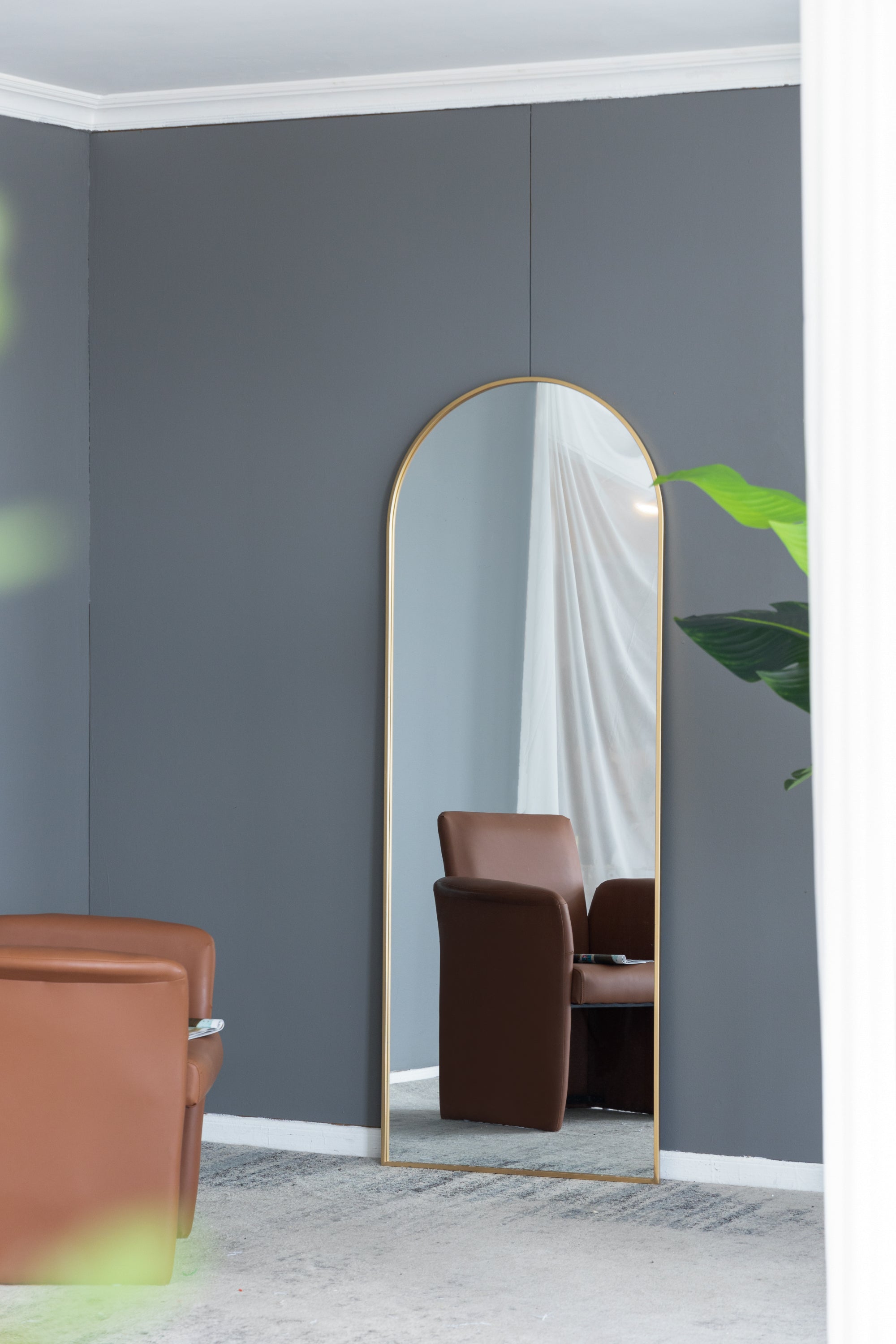 28x1x74' Celine Gold Arch Body Mirror