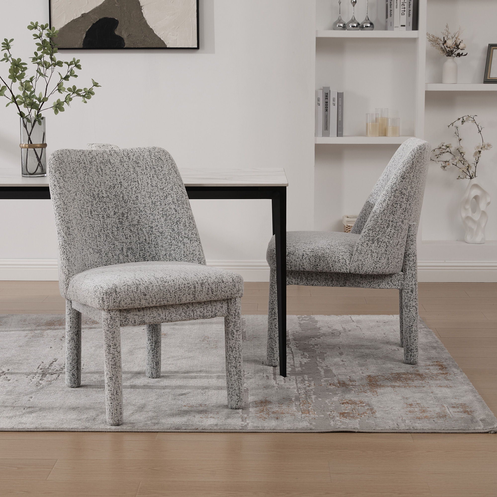 Wide Minimalist Dining Chair (Set of 2)