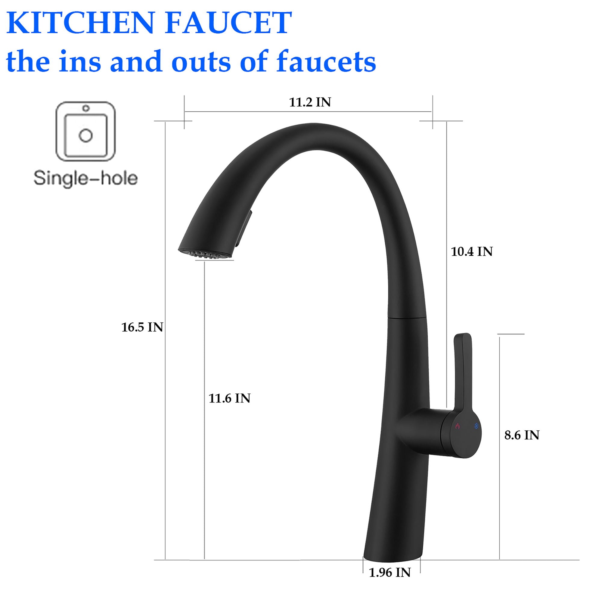 High Arc Stainless Steel Pull Out Kitchen Faucet With Dual Modes And 360 Degree Rotation - Matte Black