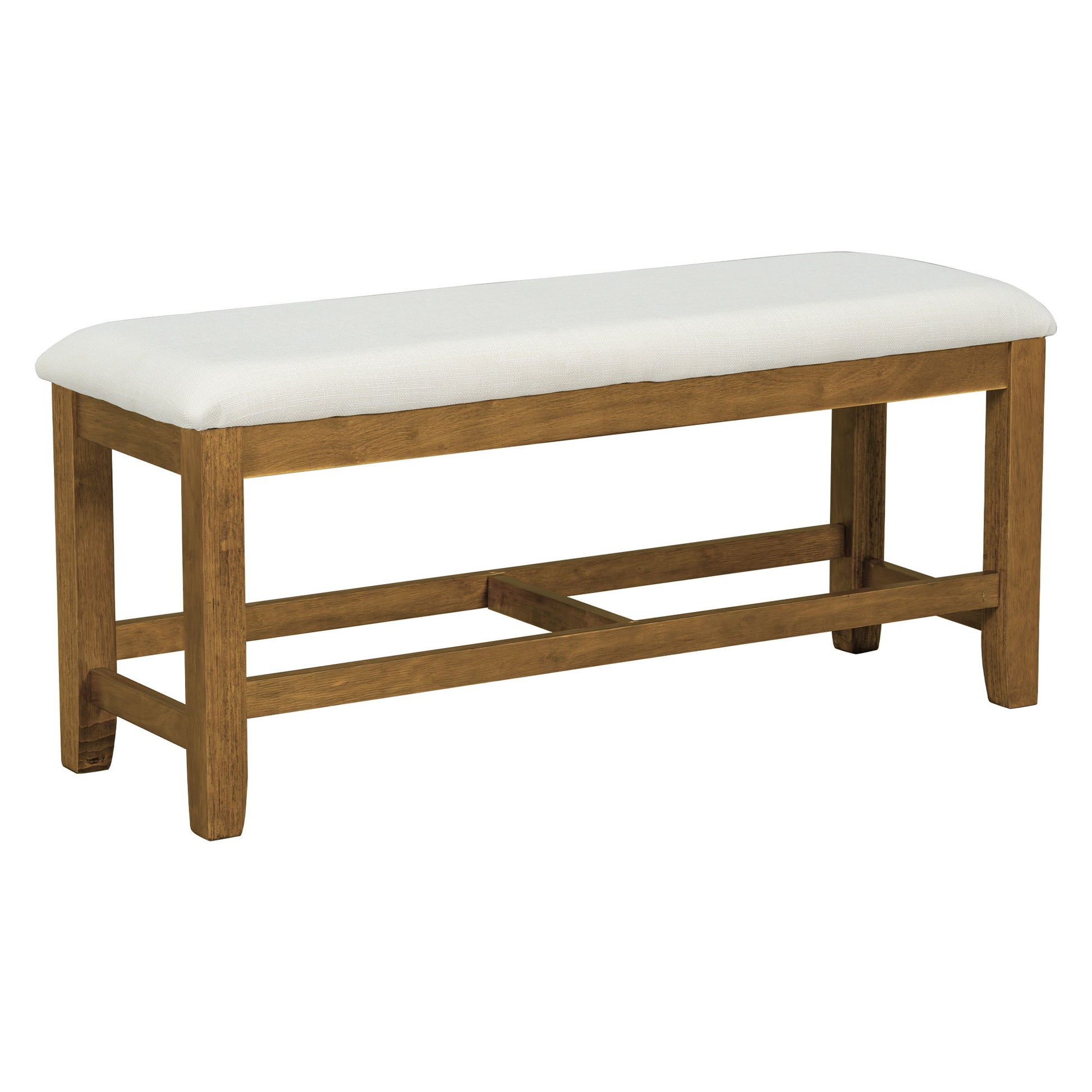 Topmax - 6 Piece Farmhouse Extendable Pedestal Dining Table Set With 18Inch Removable Leaf, Bench And 4 Ladder Back Dining Chairs - Best Buy Furniture