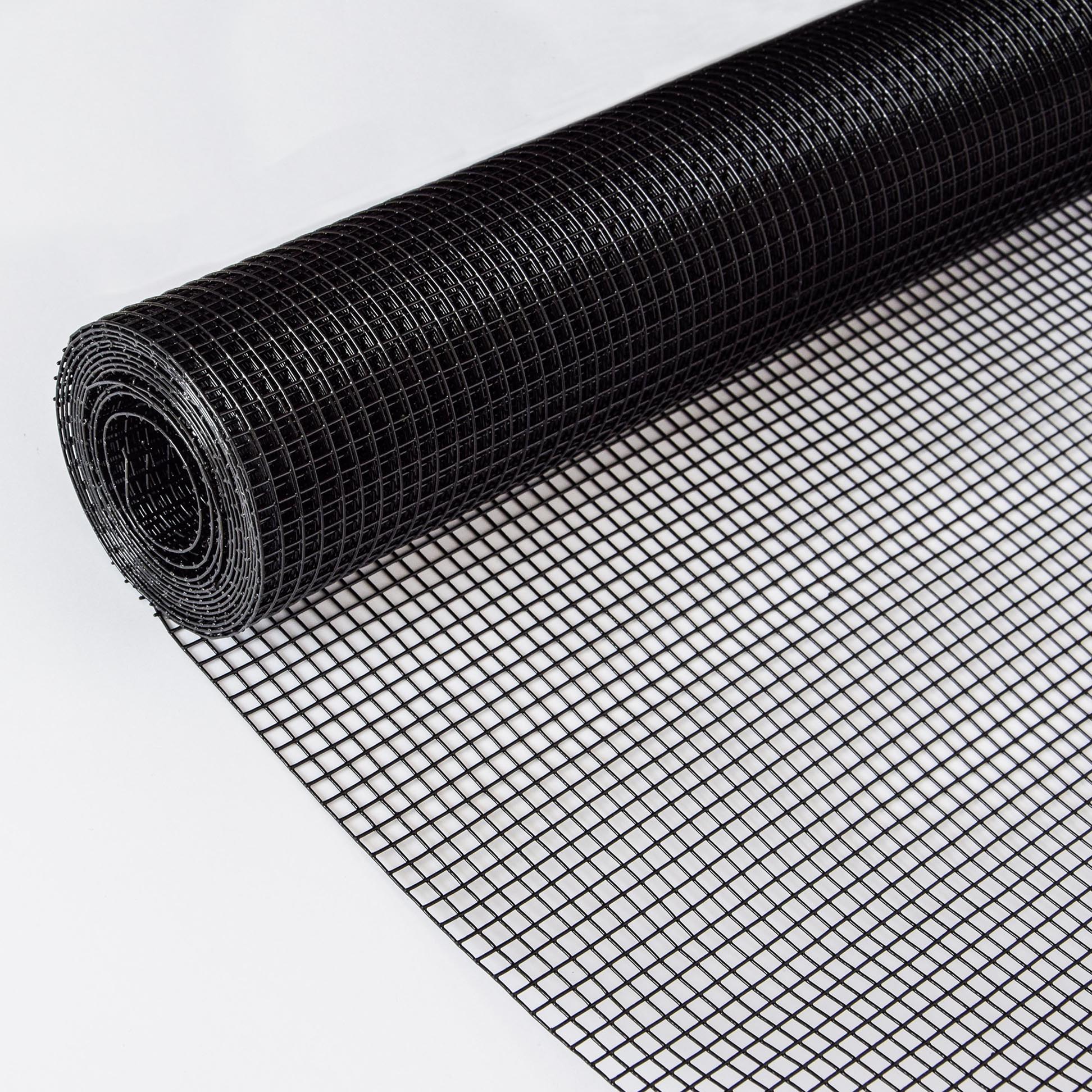 Vinyl Coated Hardware Cloth, 21 Gauge, Galvanized Steel, For Poultry Netting And Chicken Coop - Black