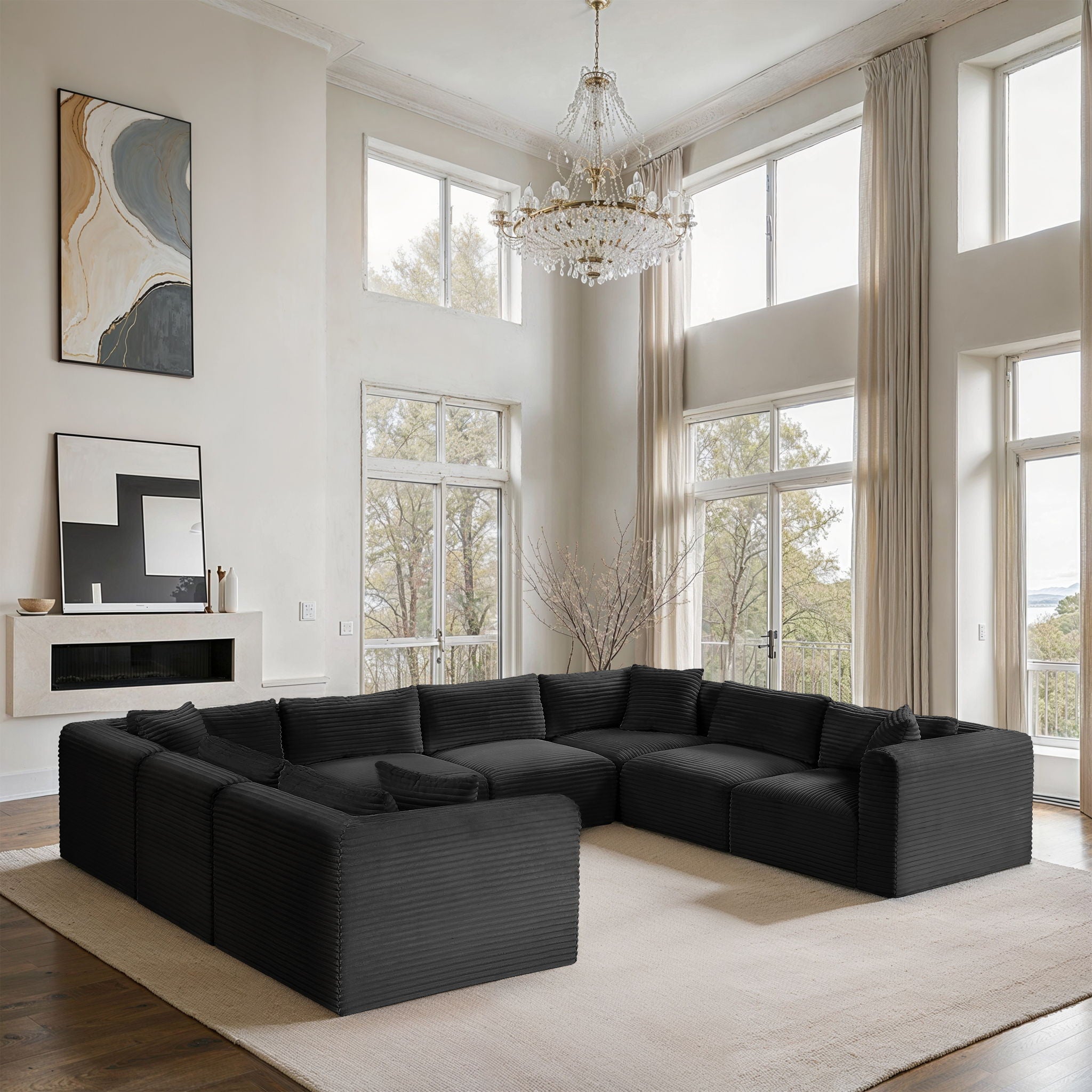Shaggy - 8 Piece Modular U-Shaped Sectional