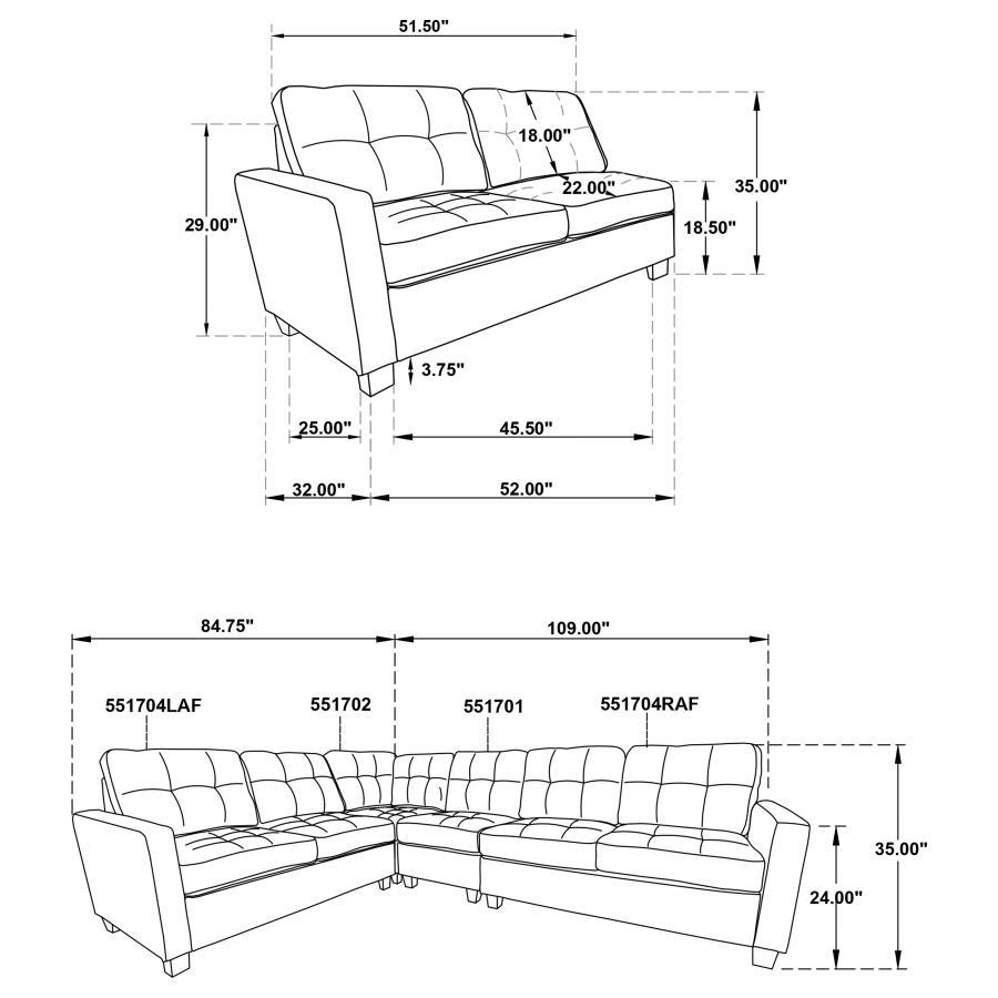 Georgina - Upholstered Modular Sectional Sofa