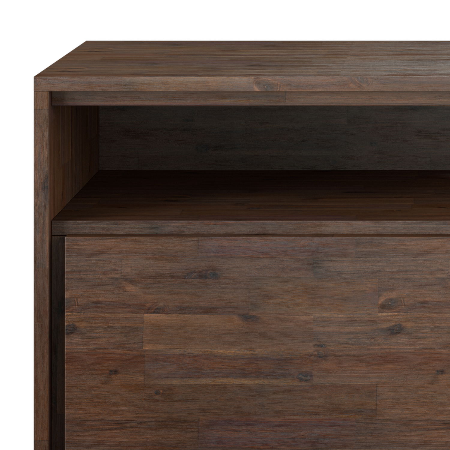 Lowry - Handcrafted TV Media Stand - Distressed Charcoal Brown - Best Buy Furniture