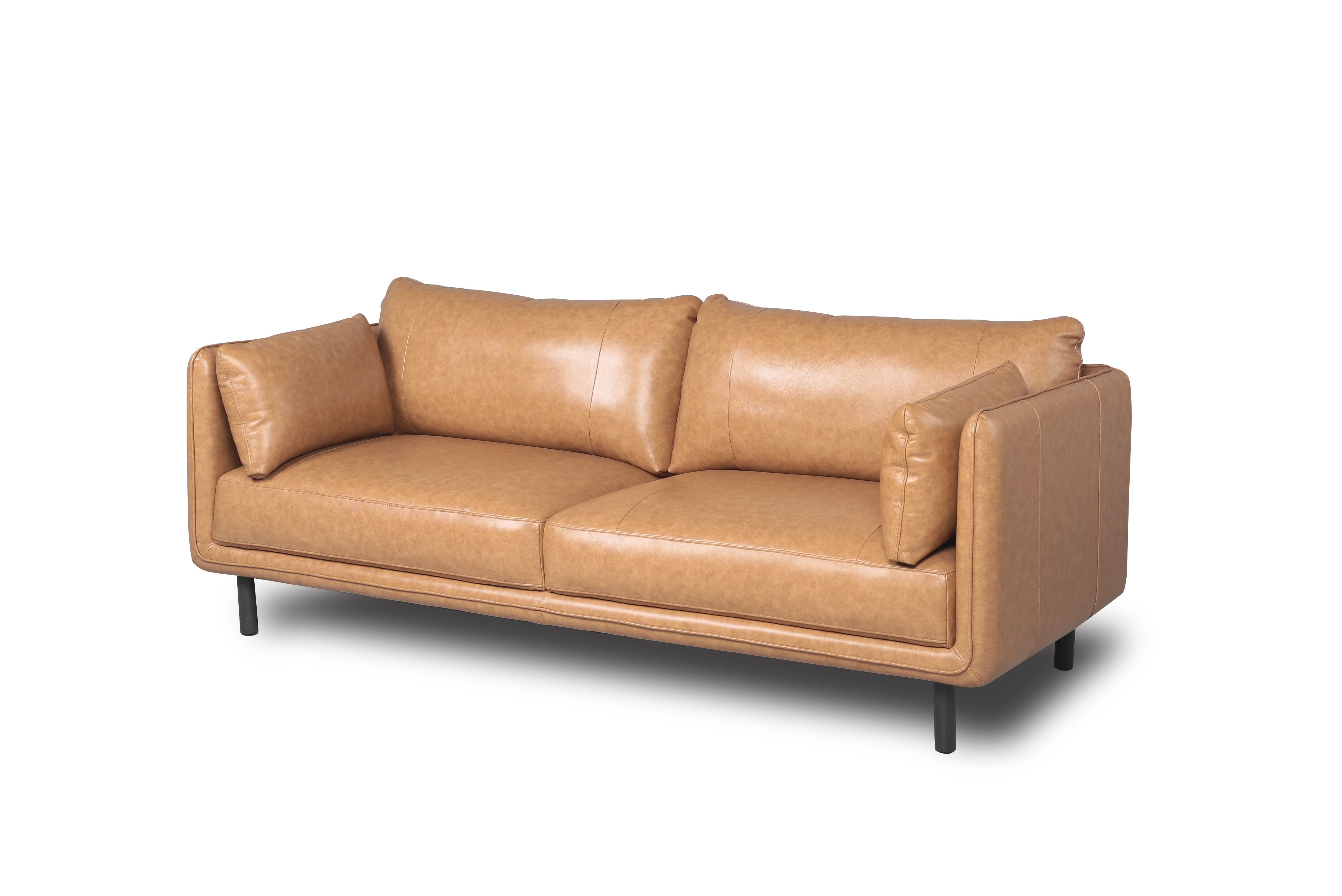 Modern Leather Sofa - Camel - Best Buy Furniture
