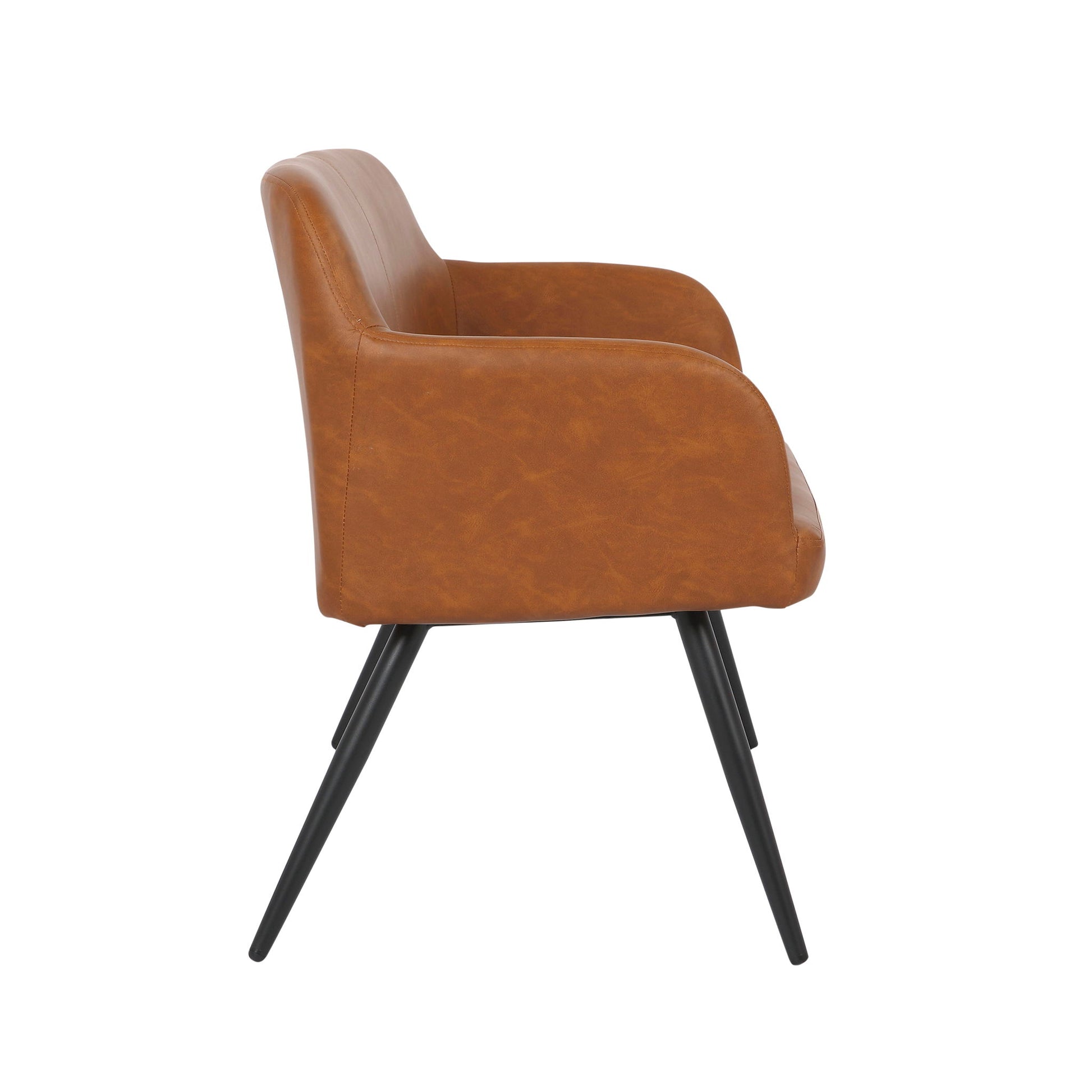 Daniella - Industrial High Back Bench - Black / Camel - Best Buy Furniture