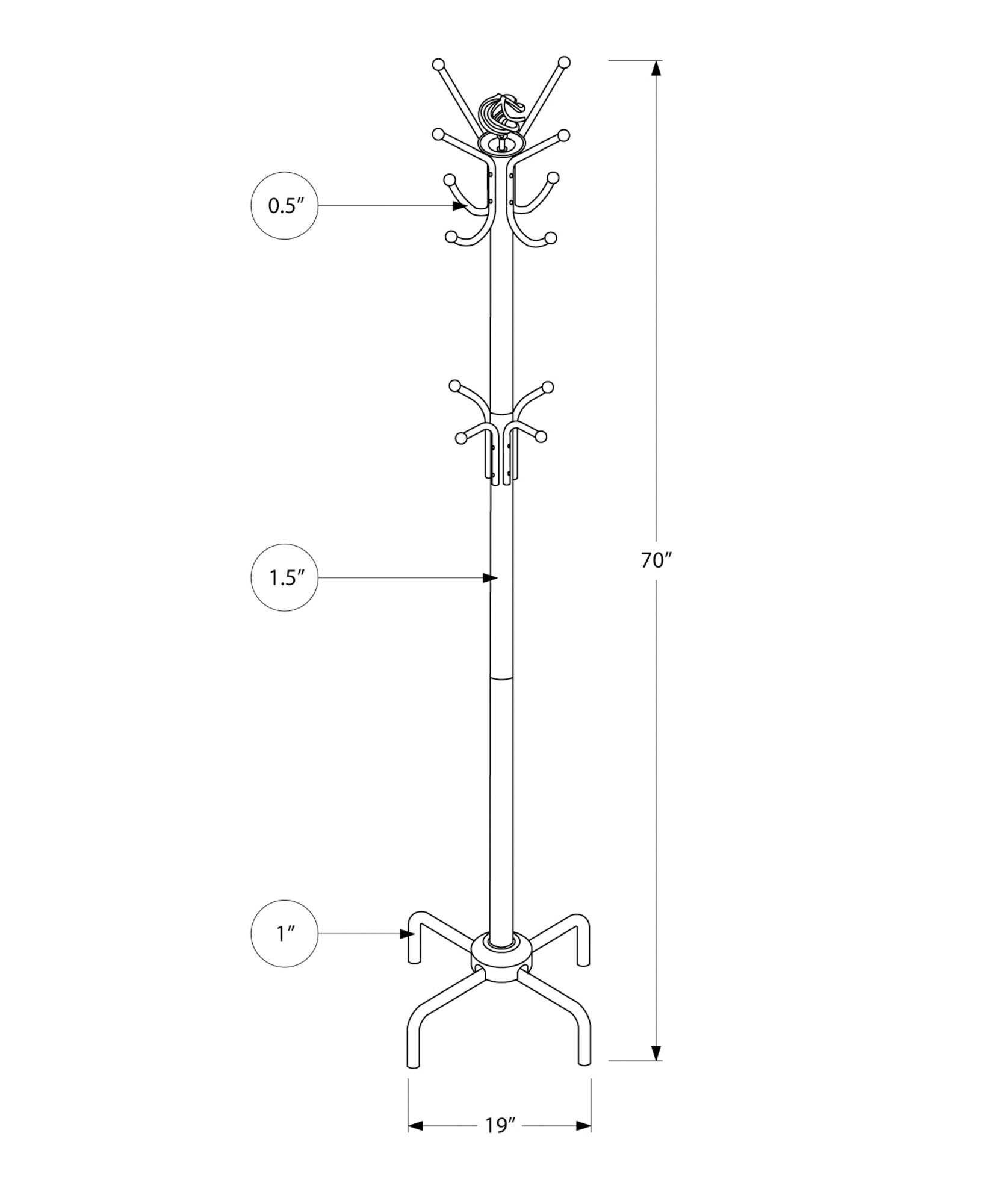 Free Standing Coat Rack 12 Hooks For Entryway