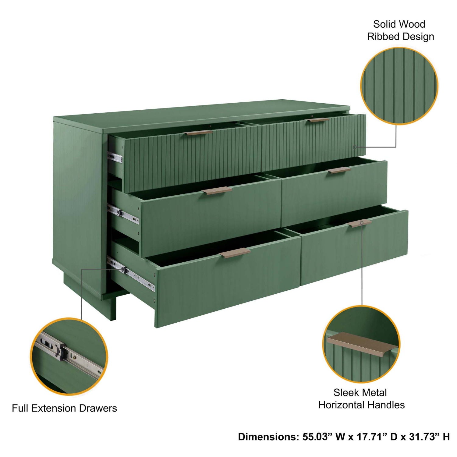 Granville - Dresse With 6 Drawers