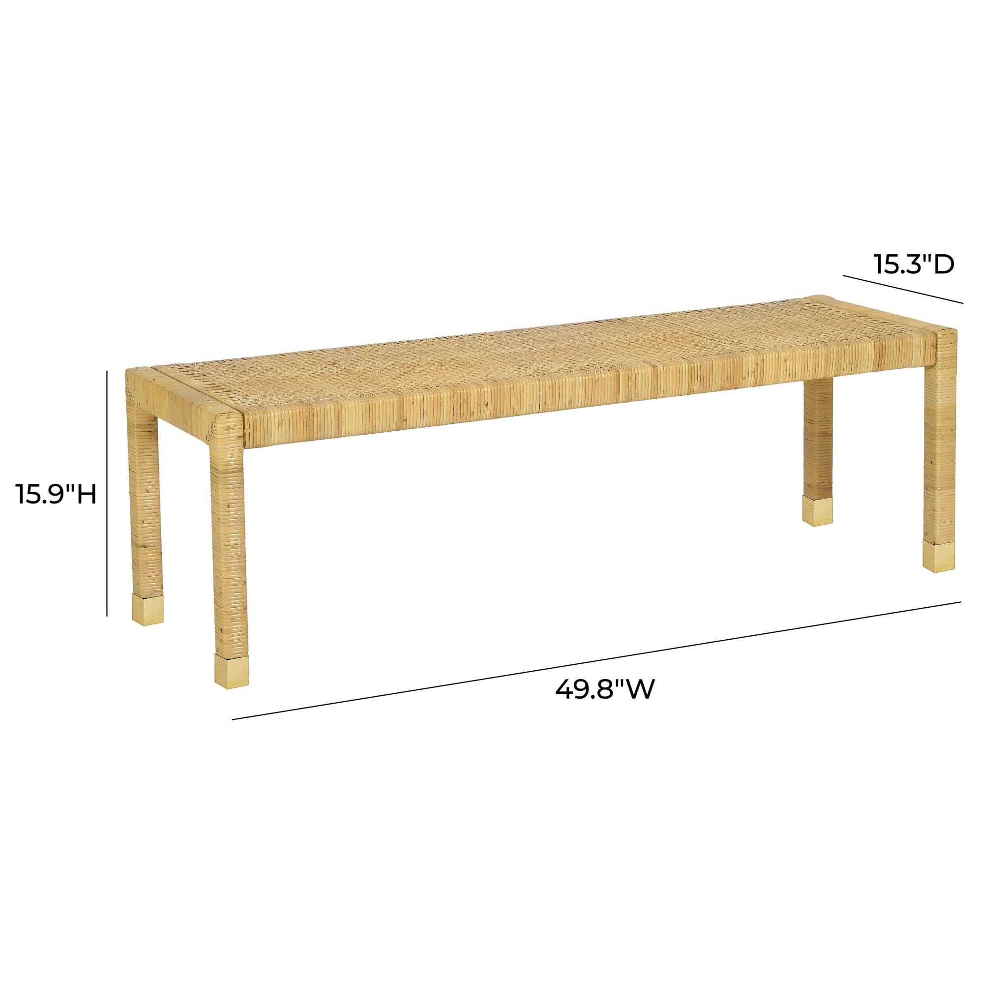 Amara - Woven Rattan Bench