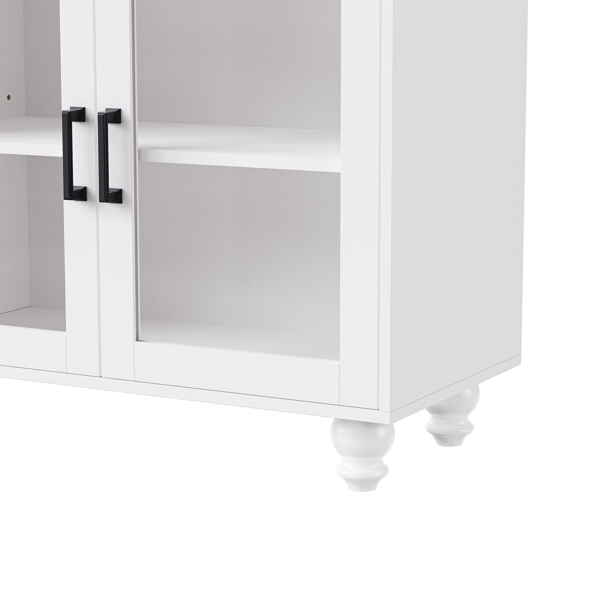 Farmhouse TV Stand With Solid Wood Gourd Shaped Legs For TVs Up To 70" - Best Buy Furniture