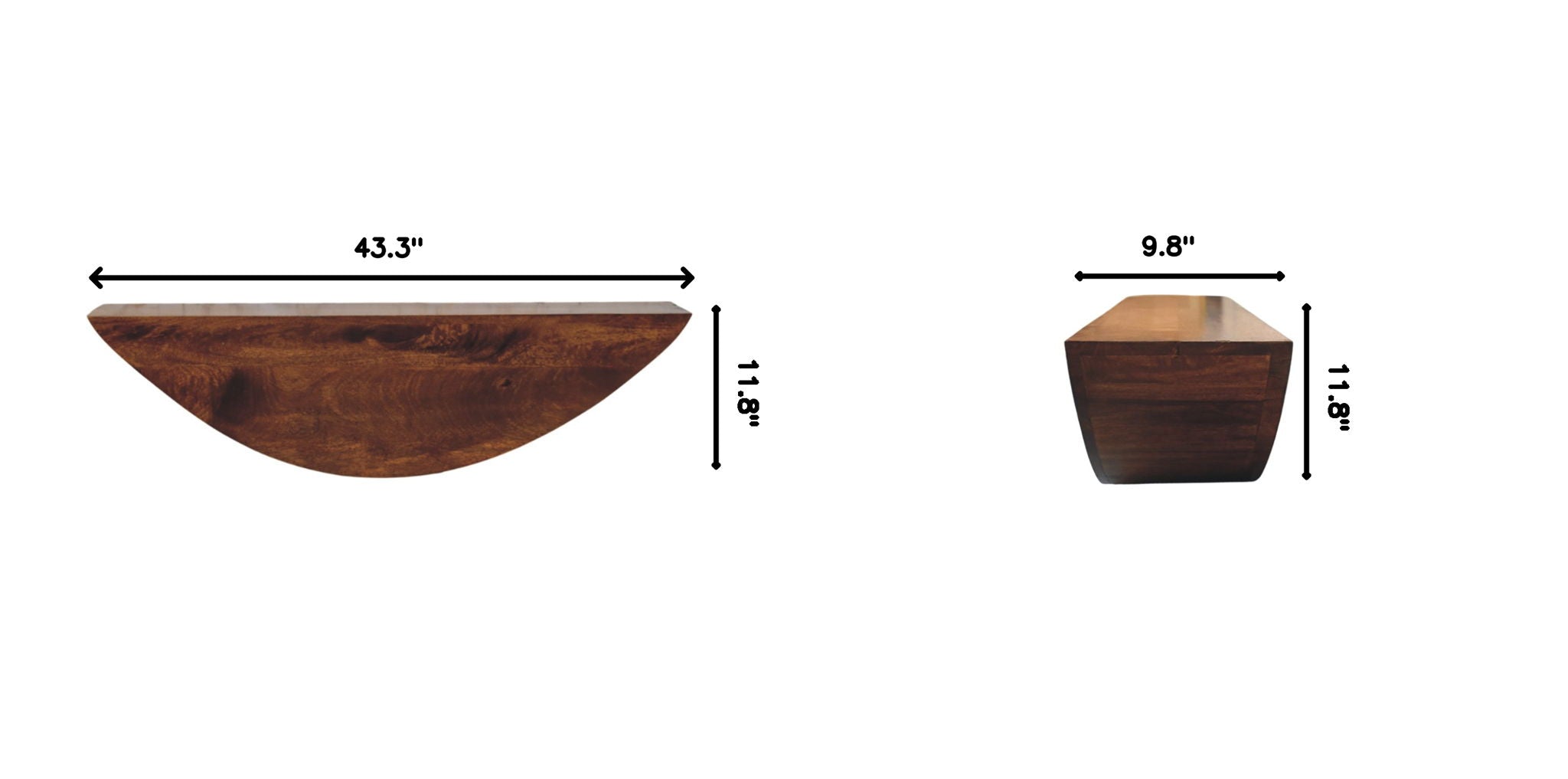 Crescent Floating Wall Shelf - Brown