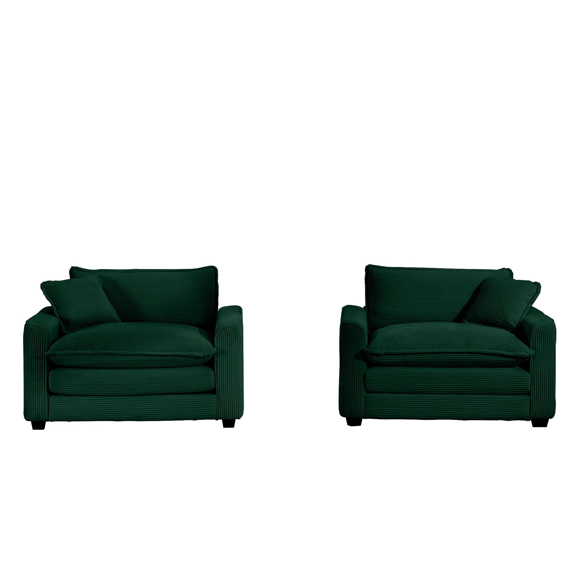 Modern Classic Corduroy Fabric Single Chair Deep Seat Sofa With Pillow