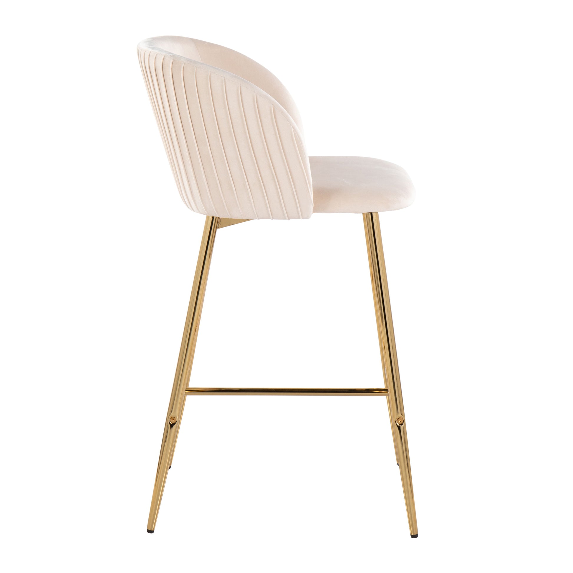 Fran - Pleated Contemporary / Glam Fixed Height Counter Stool (Set of 2) - Best Buy Furniture