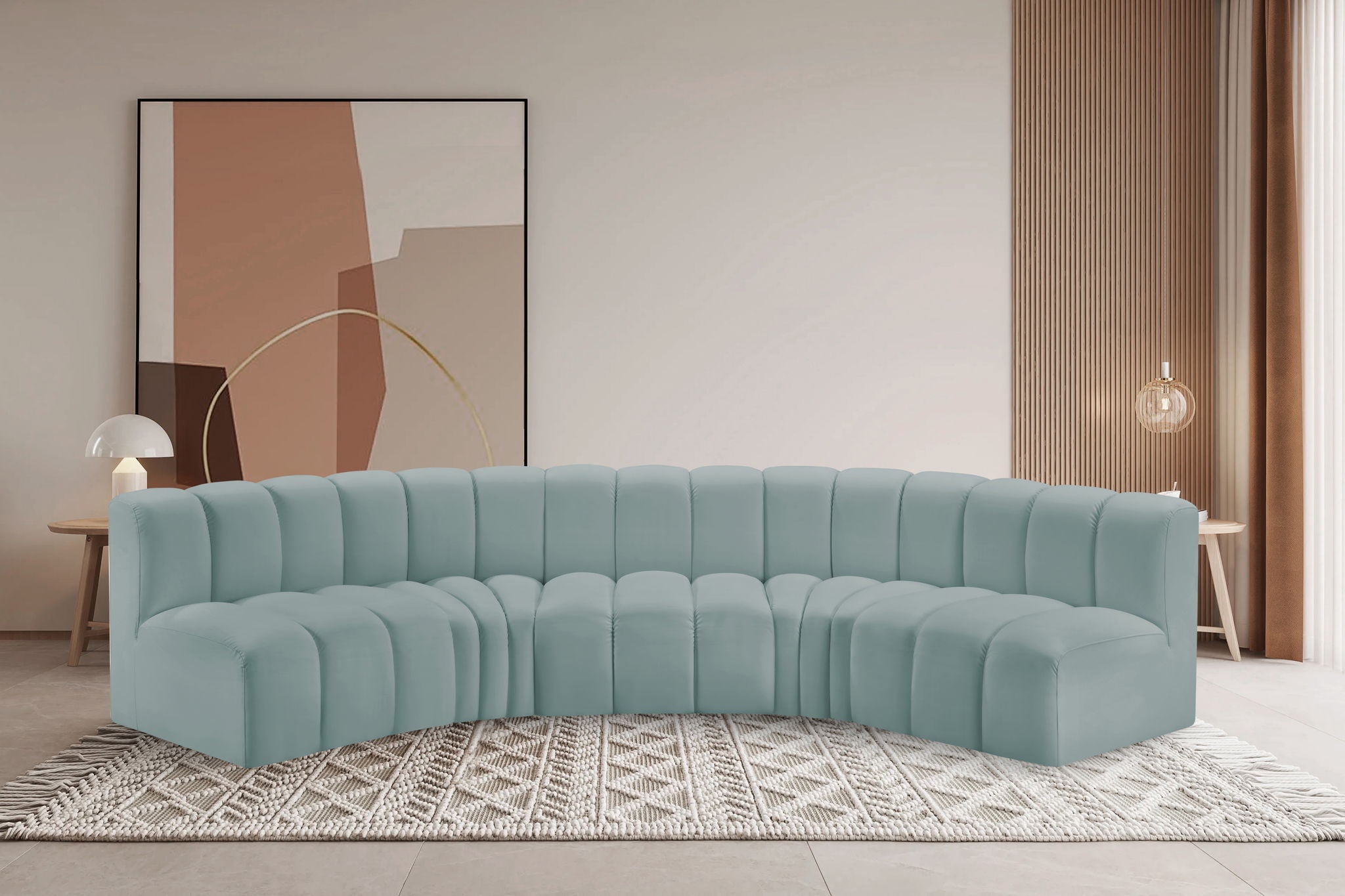 Arc - Faux Leather 5 Piece U-Shaped Modular Sofa