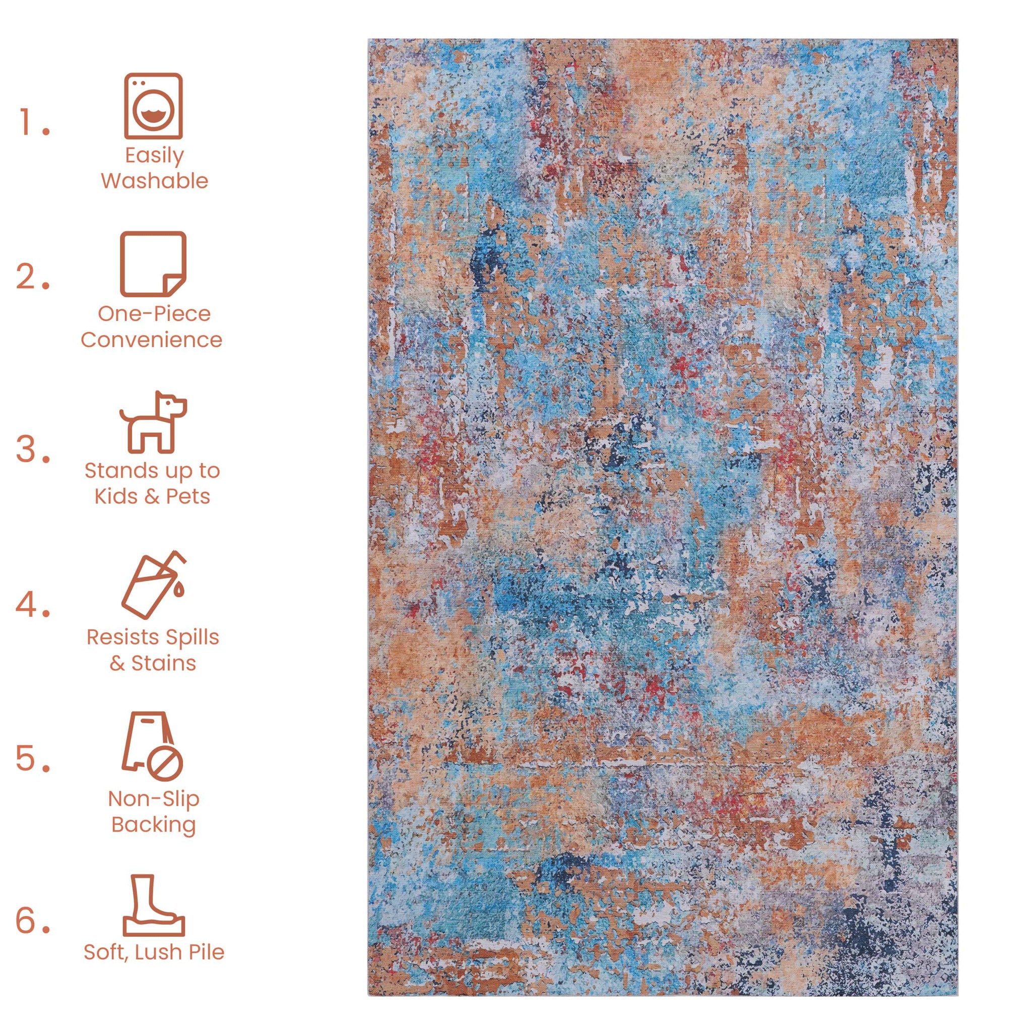 Maval - 8' X 10' Area Rug Washable - Multi
