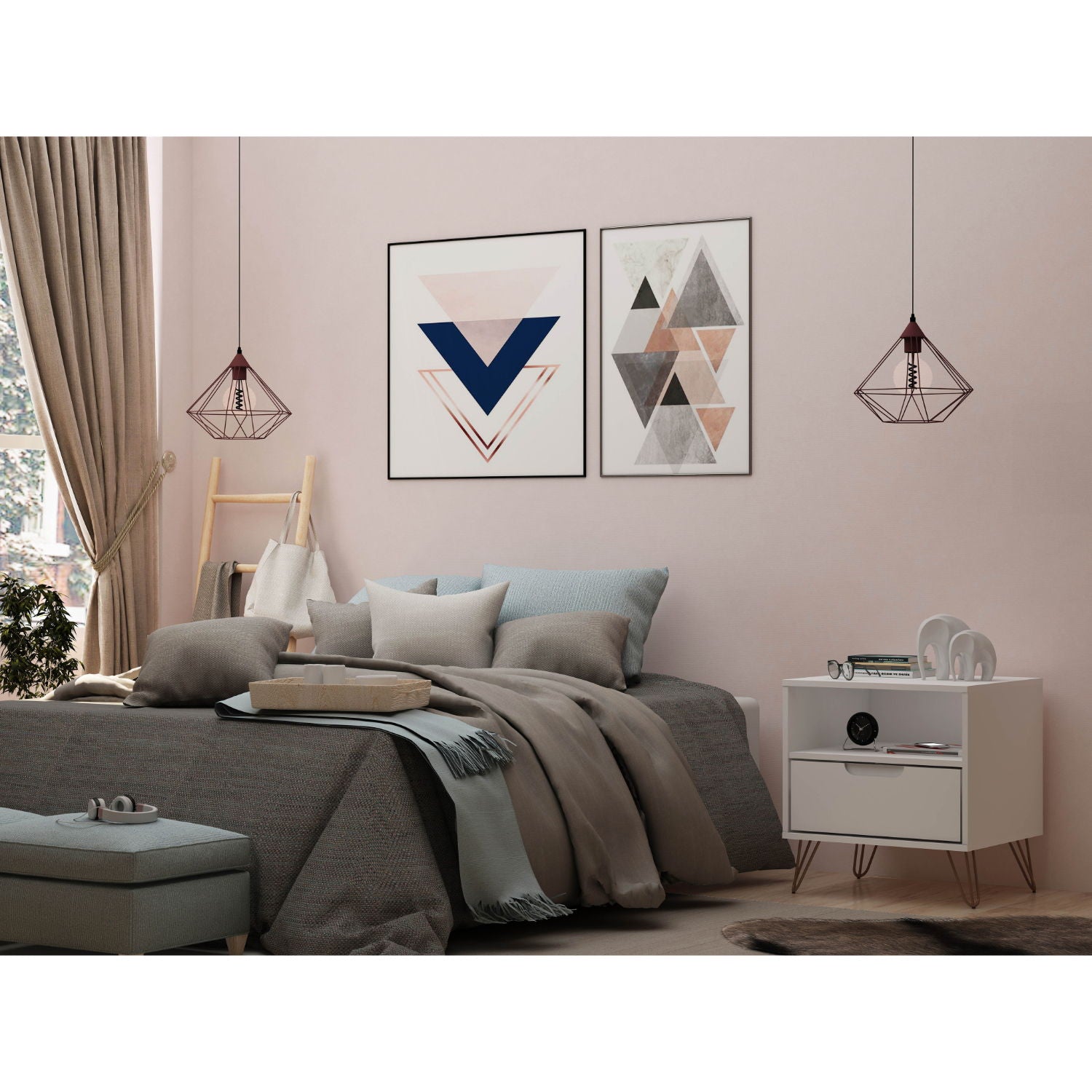 Rockefeller - Nightstand With 1 Drawer - White