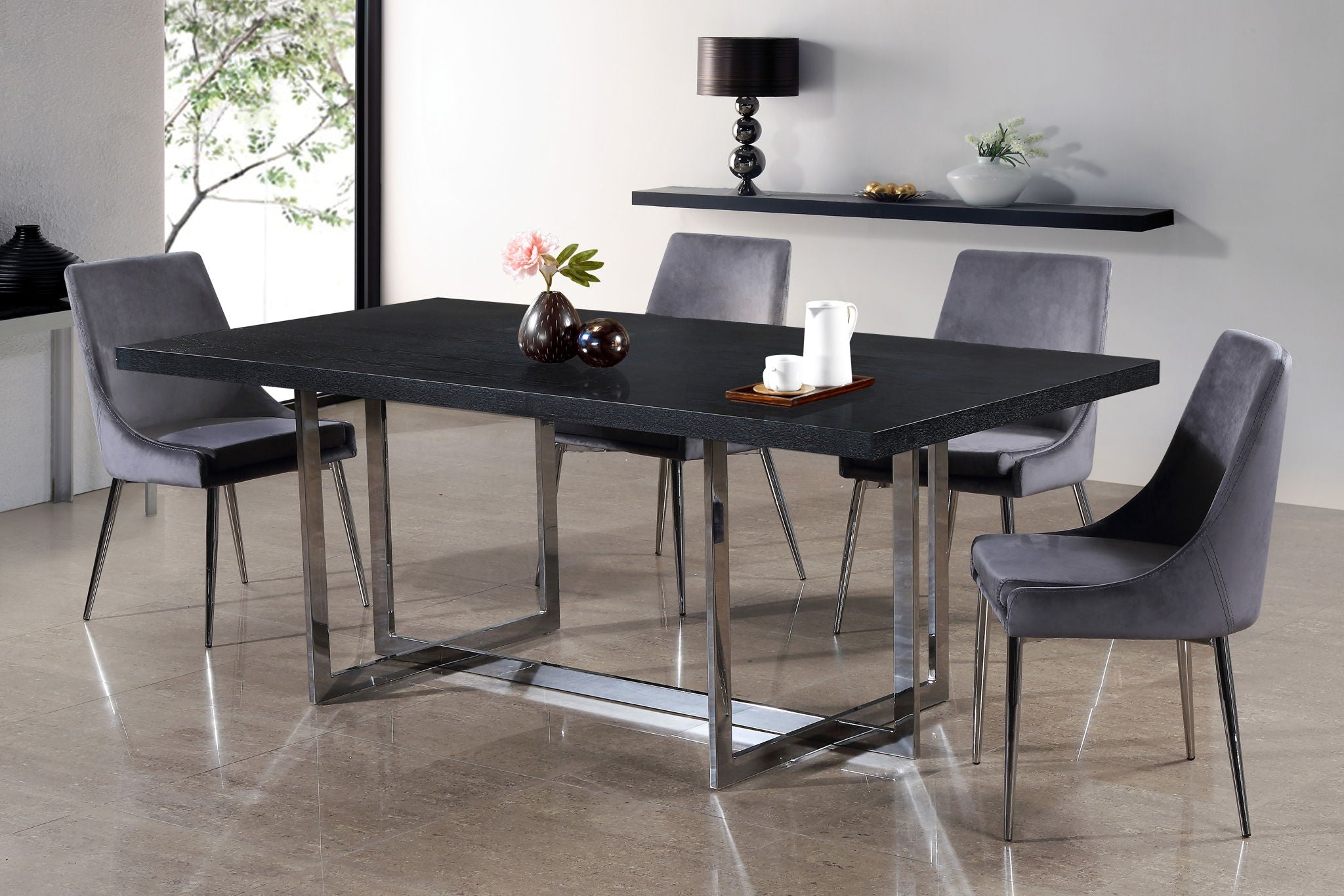Karina - Dining Chair with Chrome Legs (Set of 2)