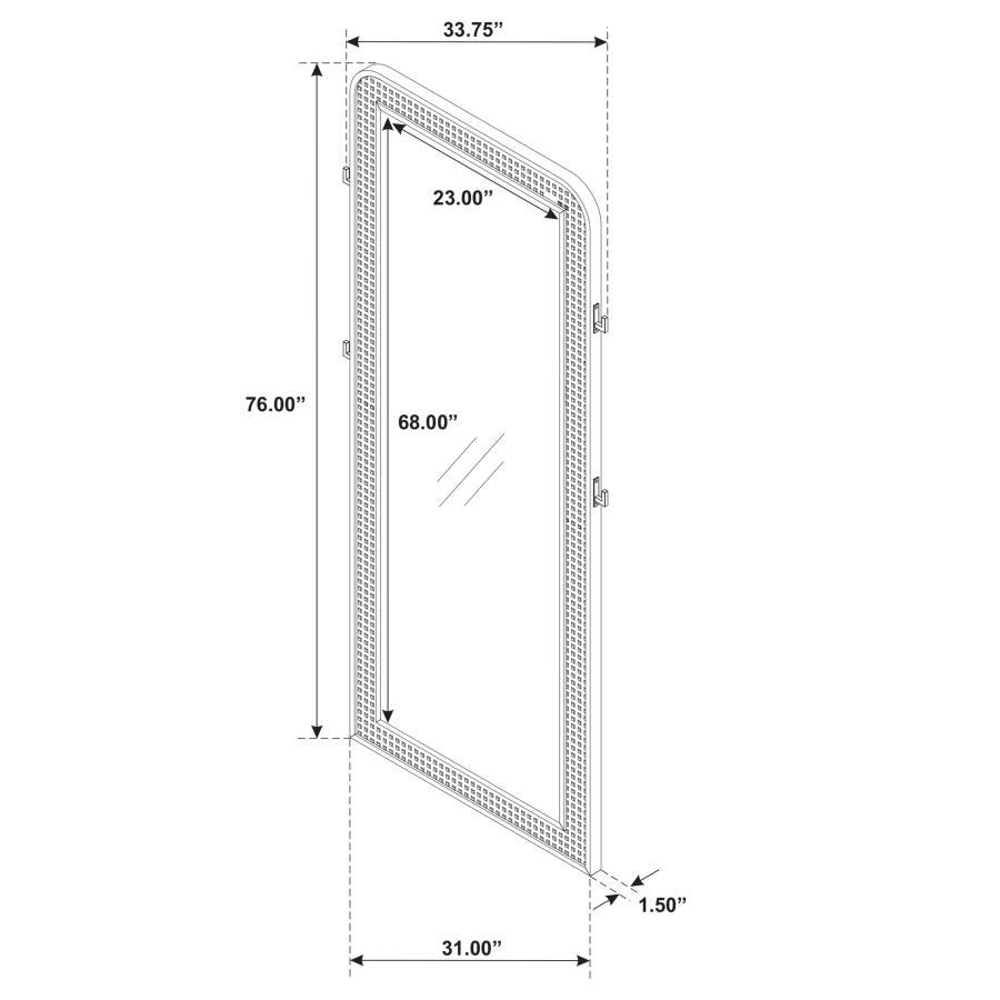 Arini - Cane Weave Full Length Standing Floor Mirror